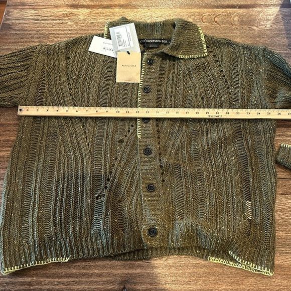 Andersson Bell NEW SSENSE ANDERSSON BELL Khaki Nep Cardigan large Size L / US 10 / IT 46 - 10 Thumbnail