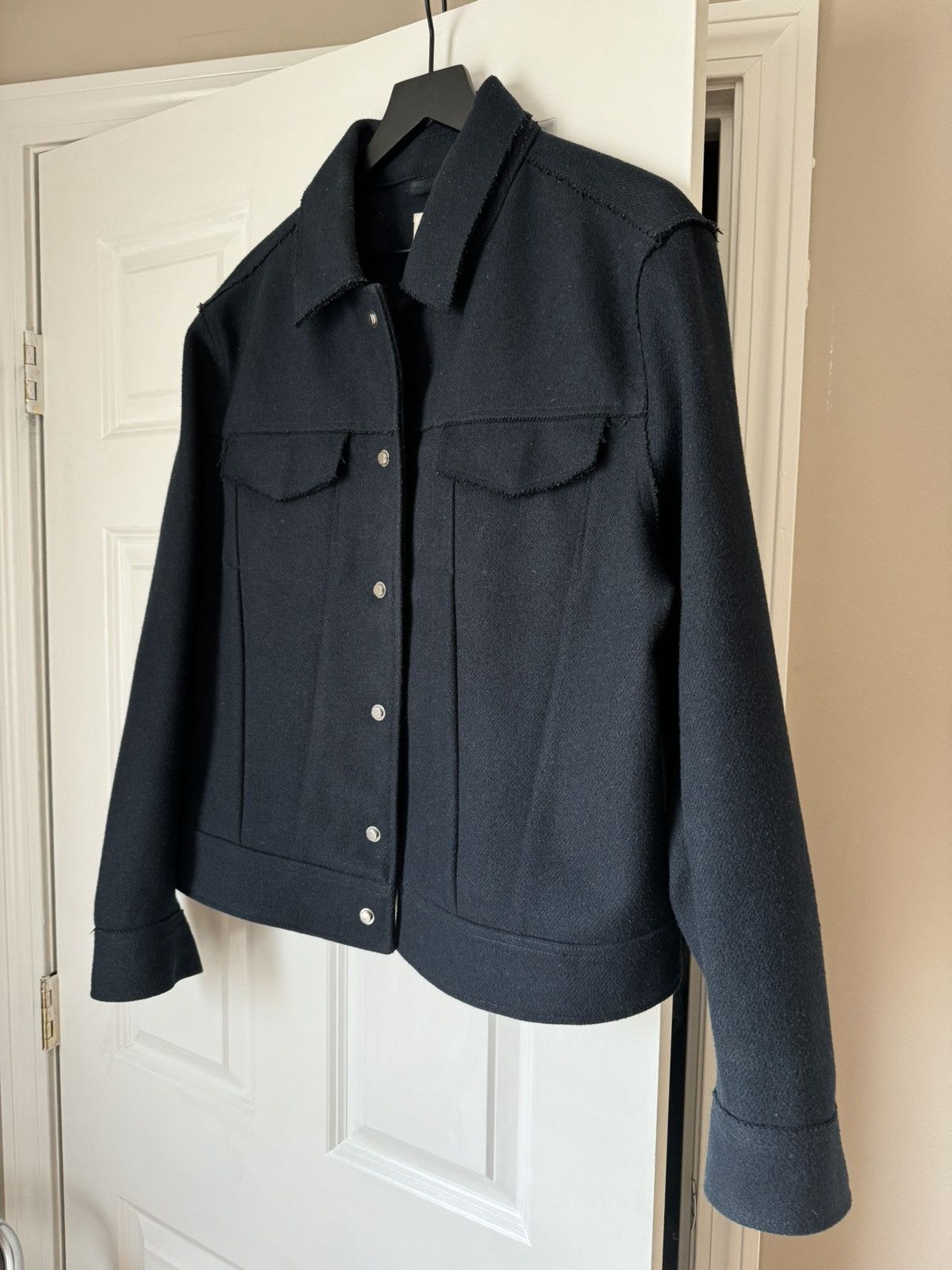 H&M A/W 2016 H&M Studio Wool Trucker Jacket Frayed Size US L / EU 52-54 / 3 - 2 Thumbnail