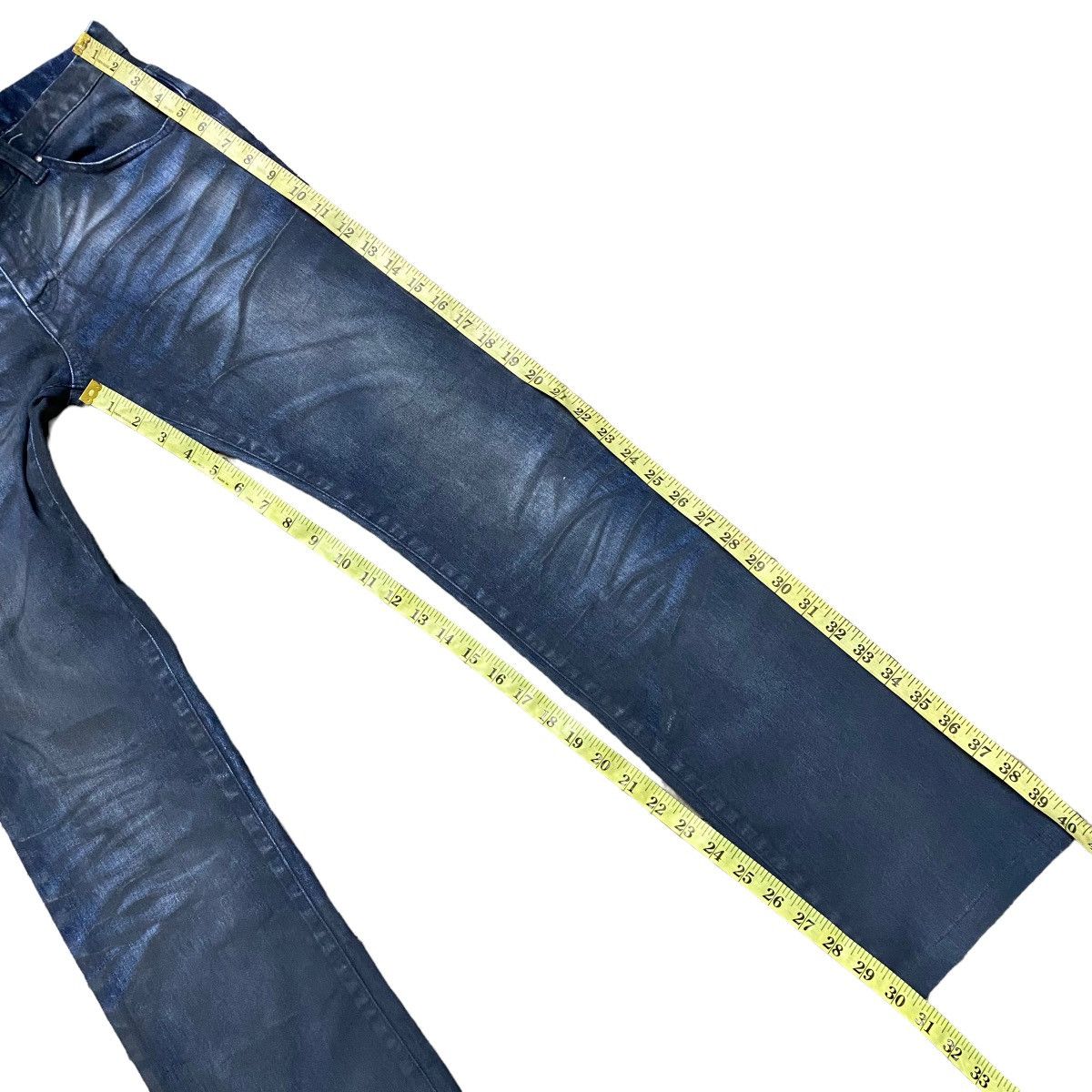 Tornado Mart Tornado Mart Coated Denim Flare Pants Size US 30 / EU 46 - 16 Thumbnail