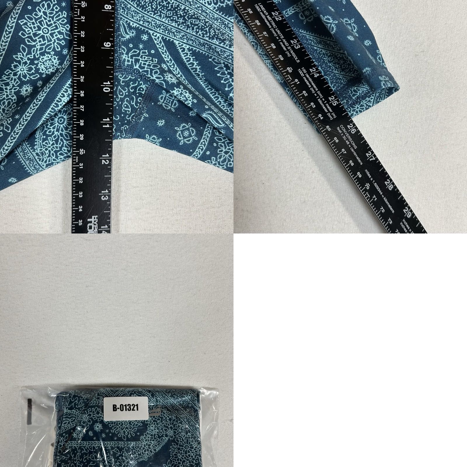 Fabletics Fabletics Leggings Womens S Blue Geometric Abstract Pull-On Yoga High Waist Powerhold Slim Inked Inseam 25.5 in Size 28" / US 6 / IT 42 - 8 Thumbnail