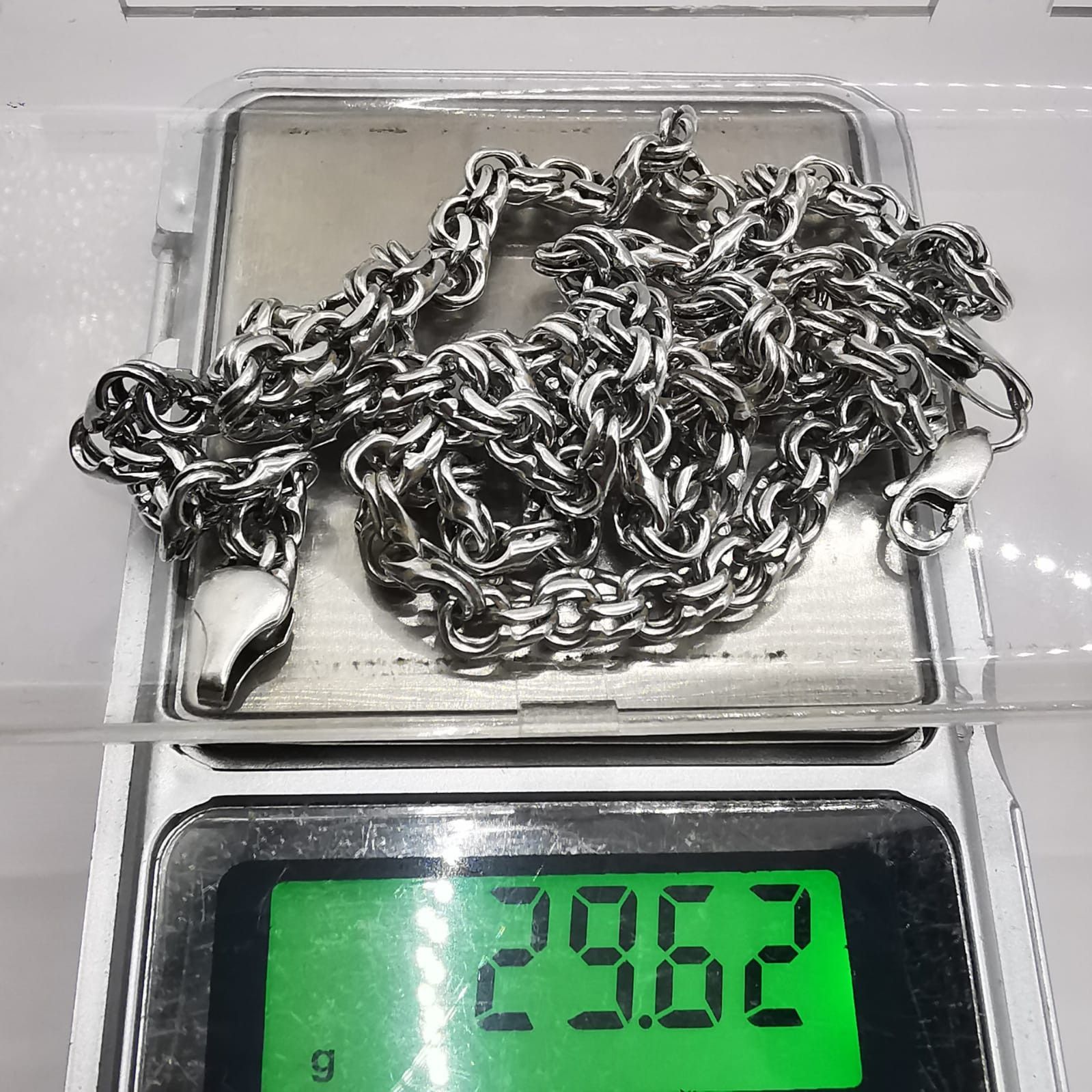 Sterling Silver Vintage Jewelry Chain, 925 Sterling Silver, Signed 29,62g Size ONE SIZE - 8 Thumbnail
