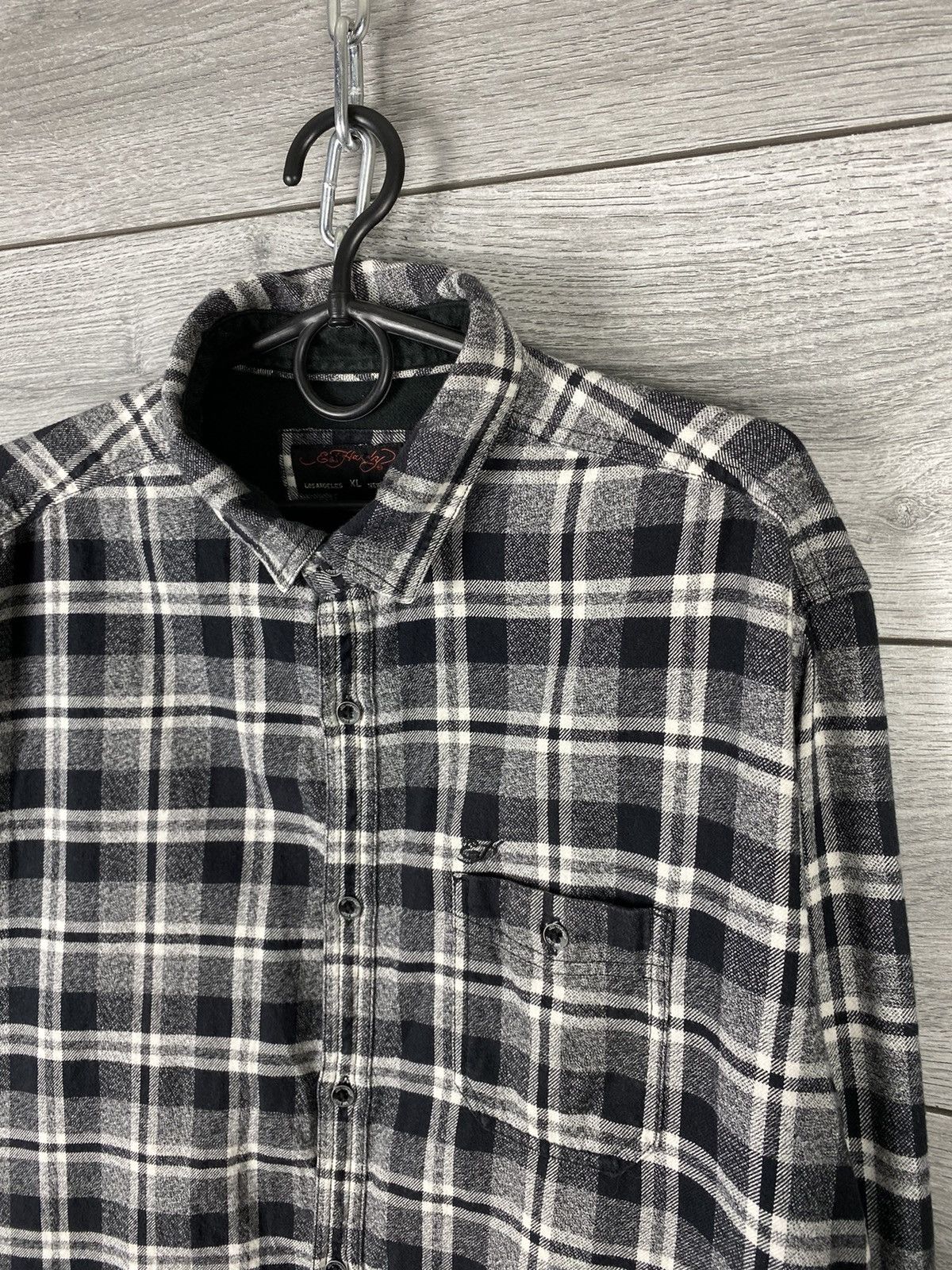 Ed Hardy Vintage Ed Hardy Flannel Shirt Button Up Size US XL / EU 56 / 4 - 4 Thumbnail