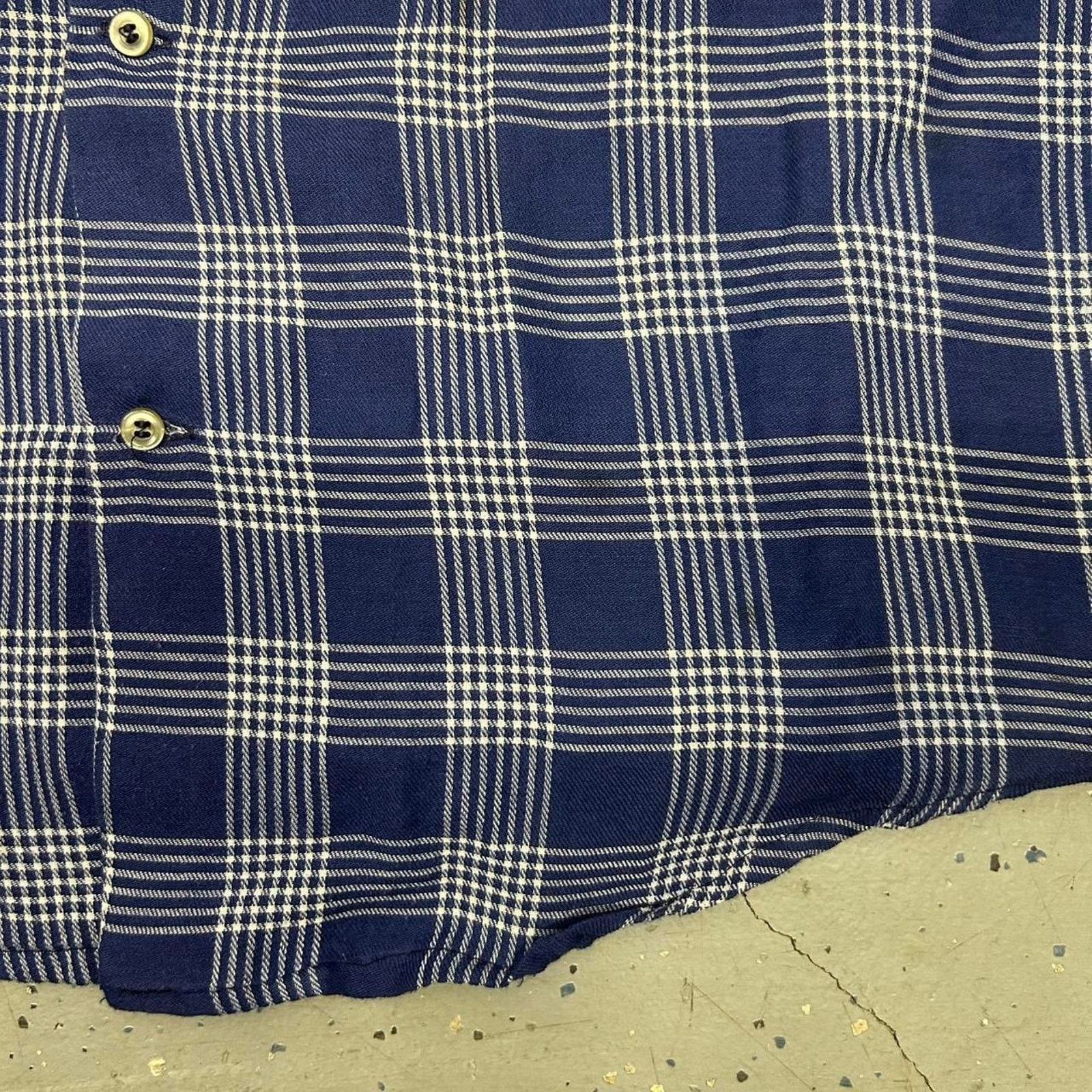 Other VTG 60s/70s Blue and white plaid button-up shirt Size US L / EU 52-54 / 3 - 4 Thumbnail
