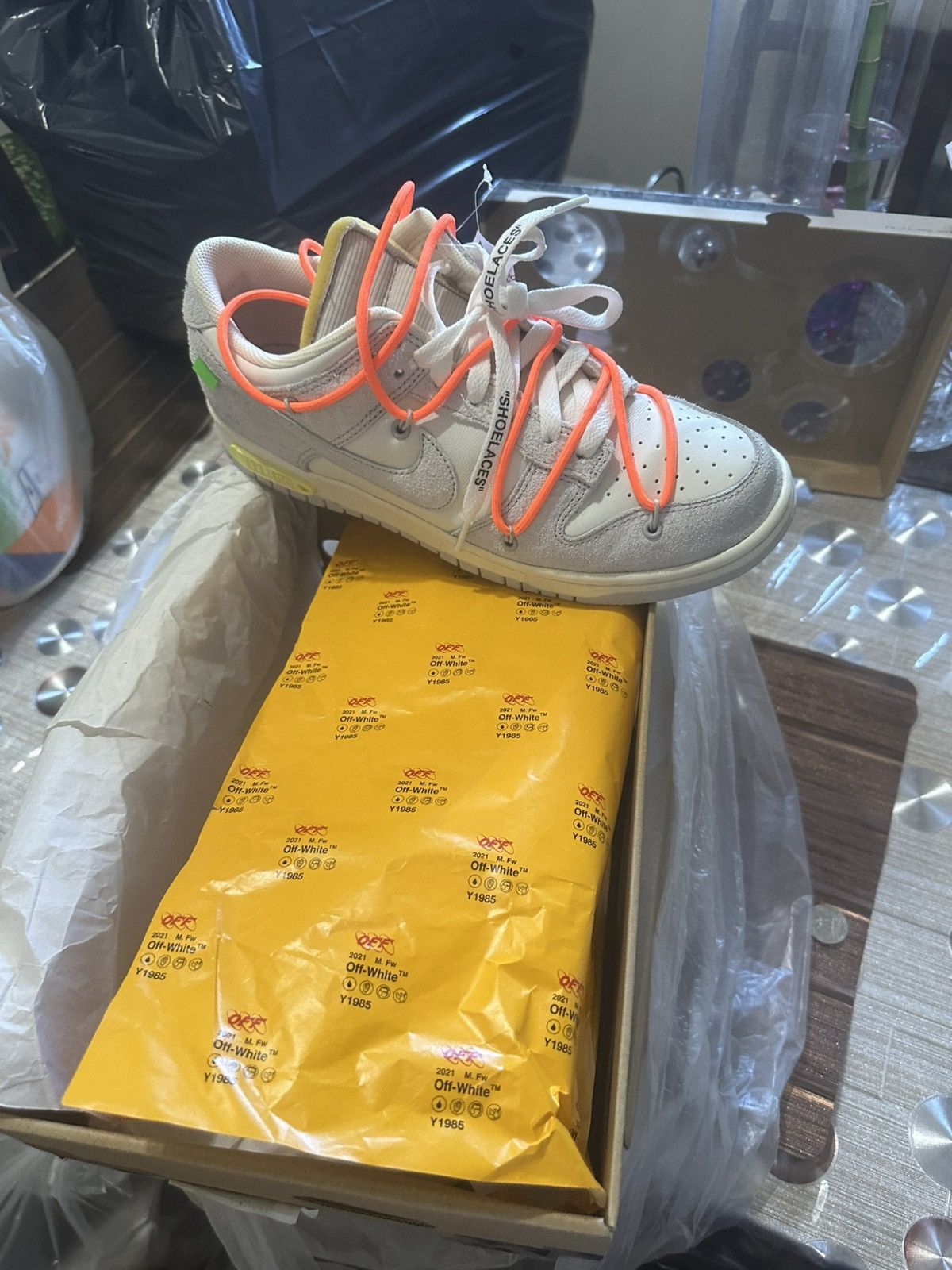 Nike × Off-White Off white dunk low lot 11 size 9 Size US 9 / EU 42 - 4 Thumbnail
