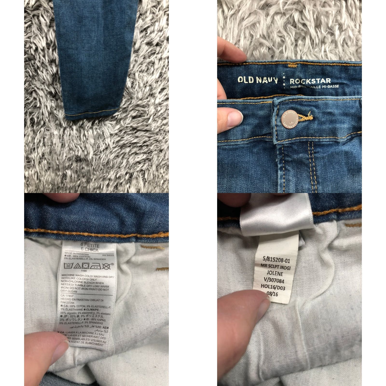 Old Navy Old Navy Rockstar Skinny Jeans Size 6P Petite Womens Dark Wash Blue Denim Jeans Skinny Size 28" / US 6 / IT 42 - 8 Thumbnail