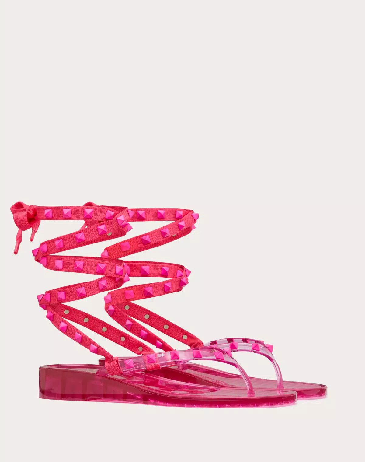 Valentino o1s1wg110625 Rockstud Rubber Thong Sandal in Pink Size US 6 / IT 36 - 2 Thumbnail