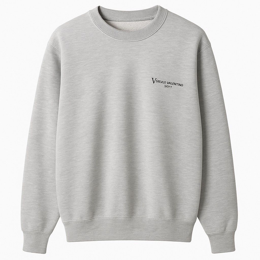 Vintage Vintage Silvio Valentino Italy Grey Minimalist Sweatshirt Size US L / EU 52-54 / 3 - 1 Thumbnail