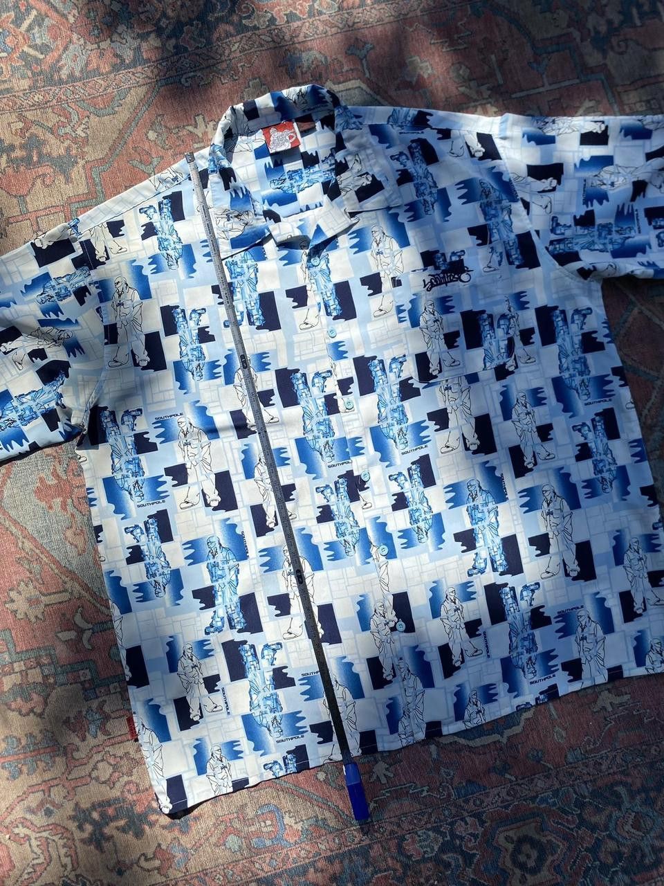 Southpole 90s Blue and White OG Southpole Graphic Button Down XXL Size US XXL / EU 58 / 5 - 6 Thumbnail