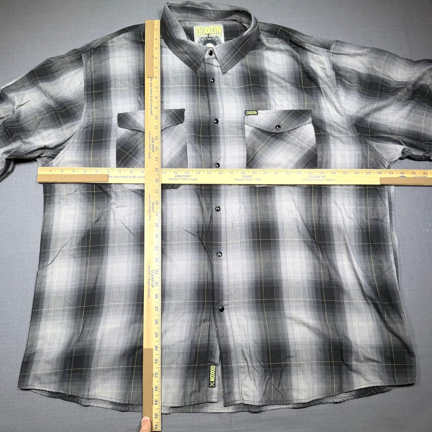 Vintage Dixxon Shirt Mens 5XL Gray End Of The Tunnel Plaid Short Sleeve Snap Button Up Size US XXL / EU 58 / 5 - 4 Thumbnail