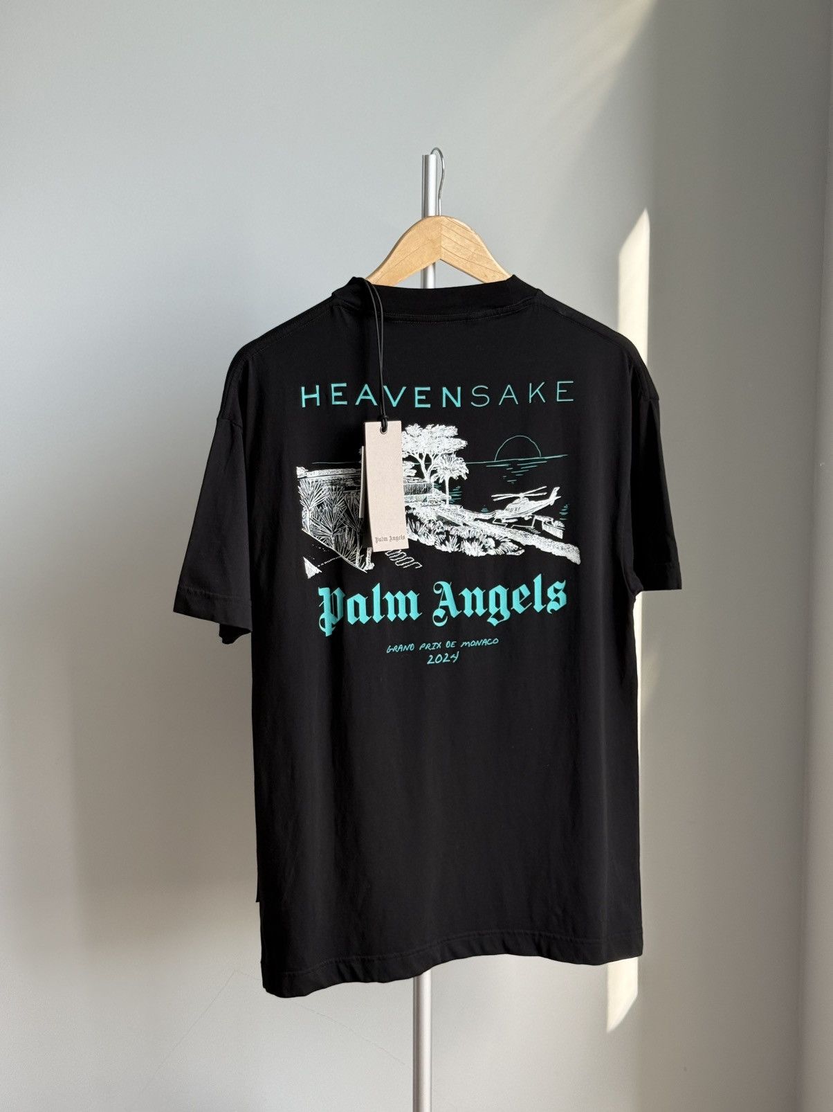 Palm Angels Palm Angels Heavensake Grand Prix de Monaco Tee Black Azure Size US S / EU 44-46 / 1 - 1 Thumbnail