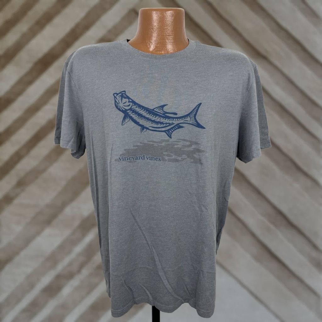 Vineyard Vines Vineyard Vines Shirt Mens Large Heather Gray Island T-shirt Fishing Fish Preppy Size US L / EU 52-54 / 3 - 1 Thumbnail
