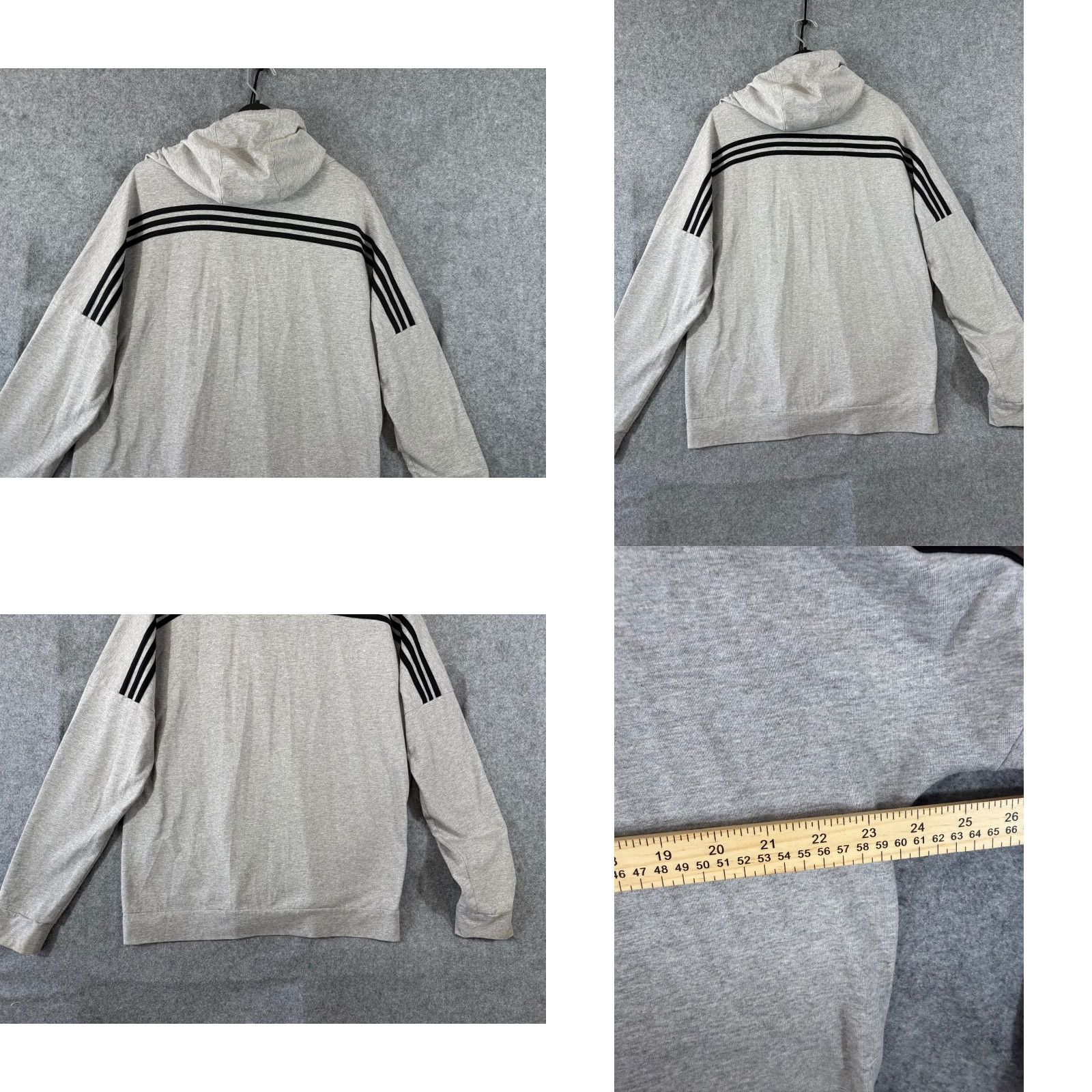 Adidas Adidas Hoodie Mens L Heather Gray Full Zip Raglan Sleeve Outdoor Performance Pockets Size US L / EU 52-54 / 3 - 8 Thumbnail