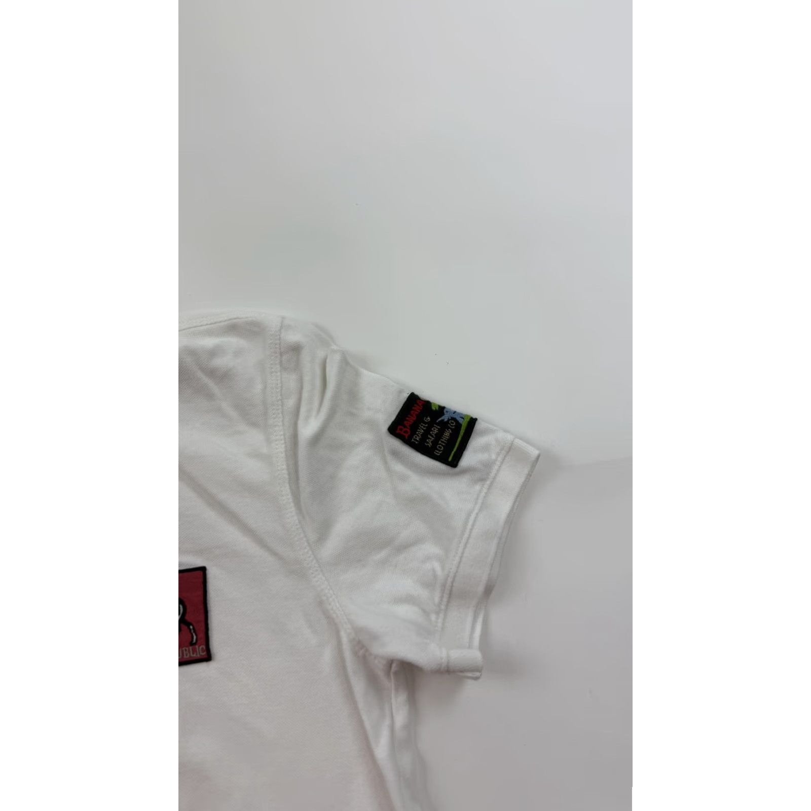 Banana Republic VINTAGE Banana Republic Polo Shirt Mens M White Pique Zebra Logo Patch Safari Patch Casual Mens Medium Short Sleeve Cotton Size US M / EU 48-50 / 2 - 2 Thumbnail