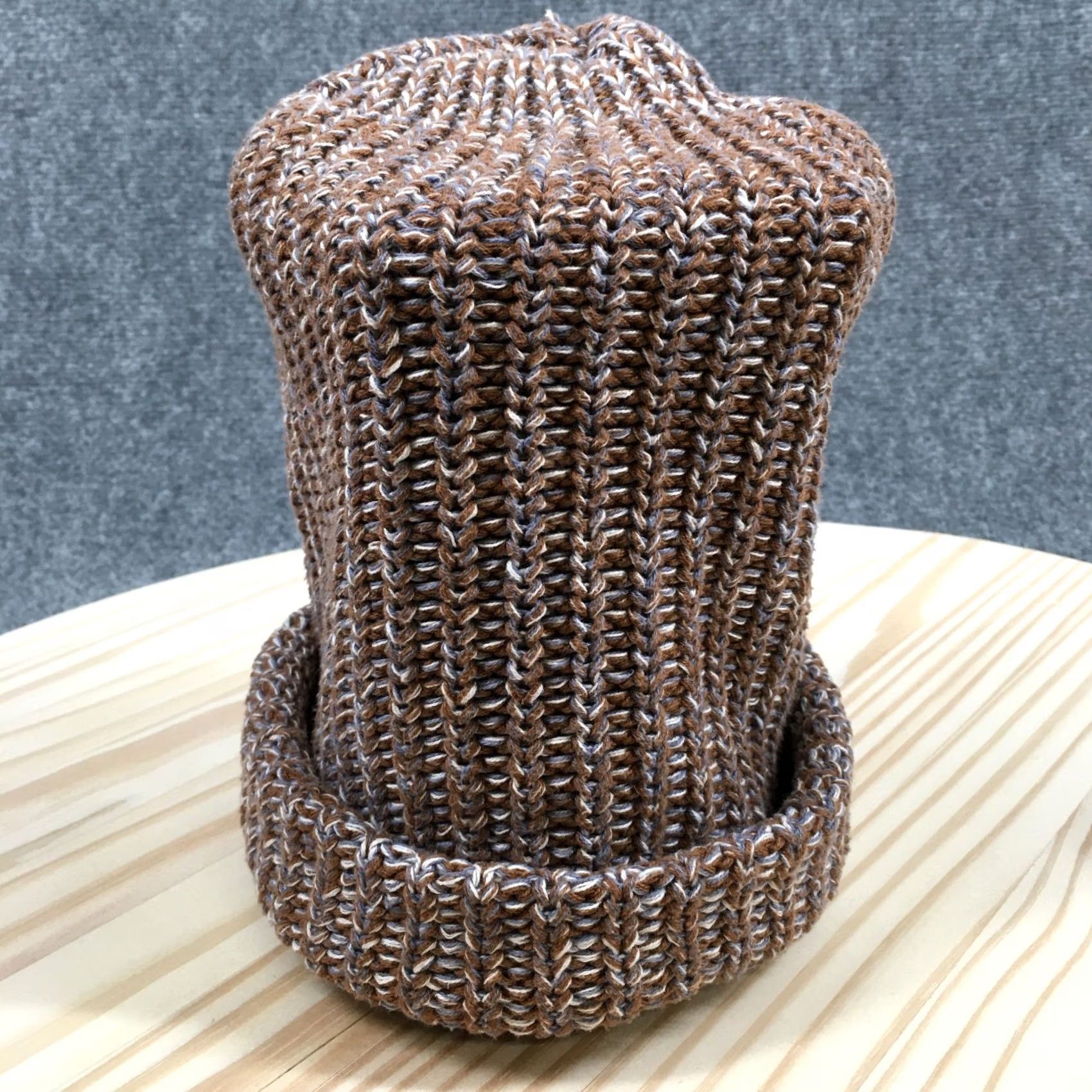 Vintage Love Your Melon Beanie Hat Womens One Size Knit Cotton Brown Winter Size ONE SIZE - 6 Thumbnail