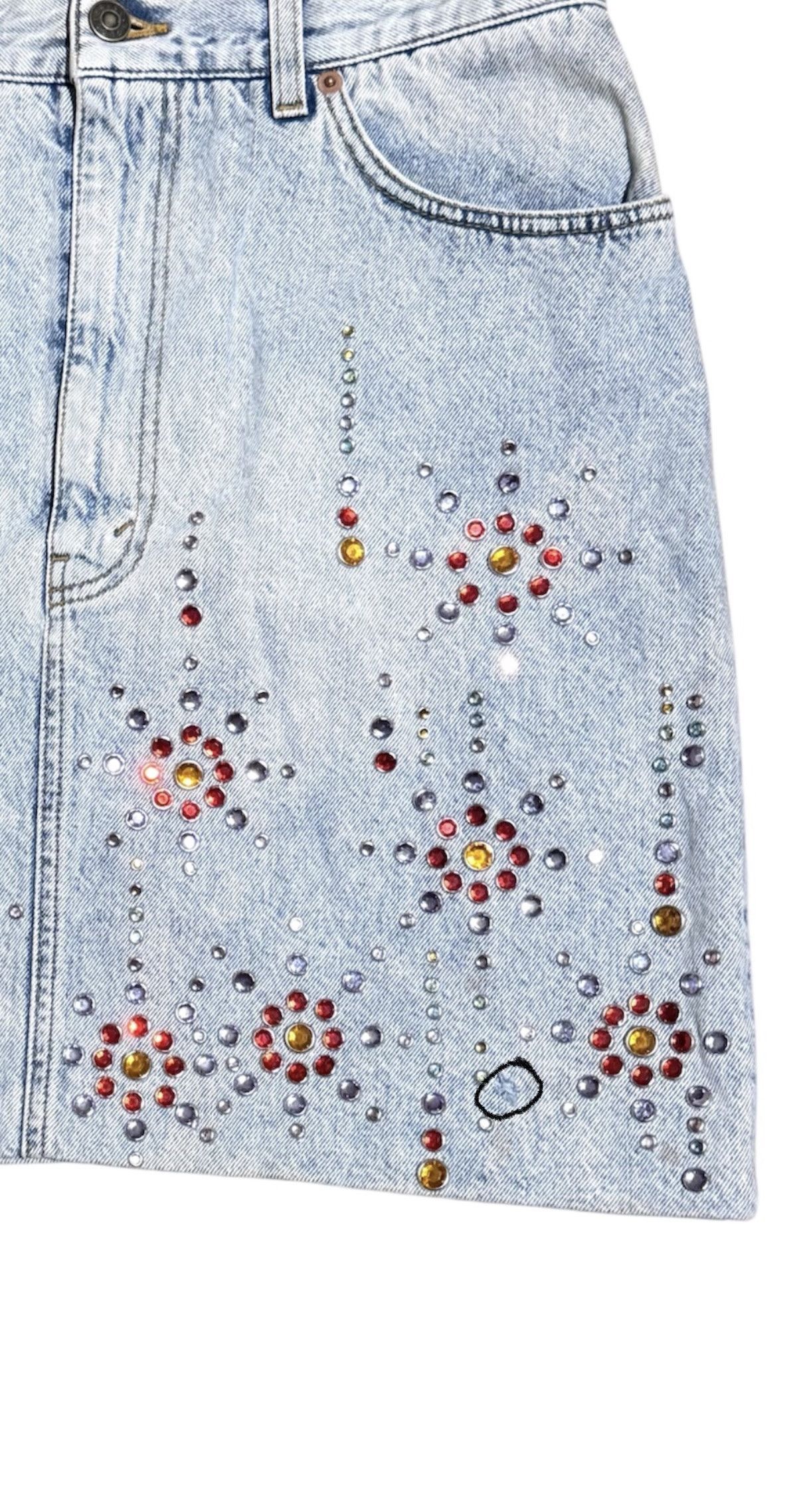 Skirt denim jeans 42 Gucci Denim Shimmering Crystals