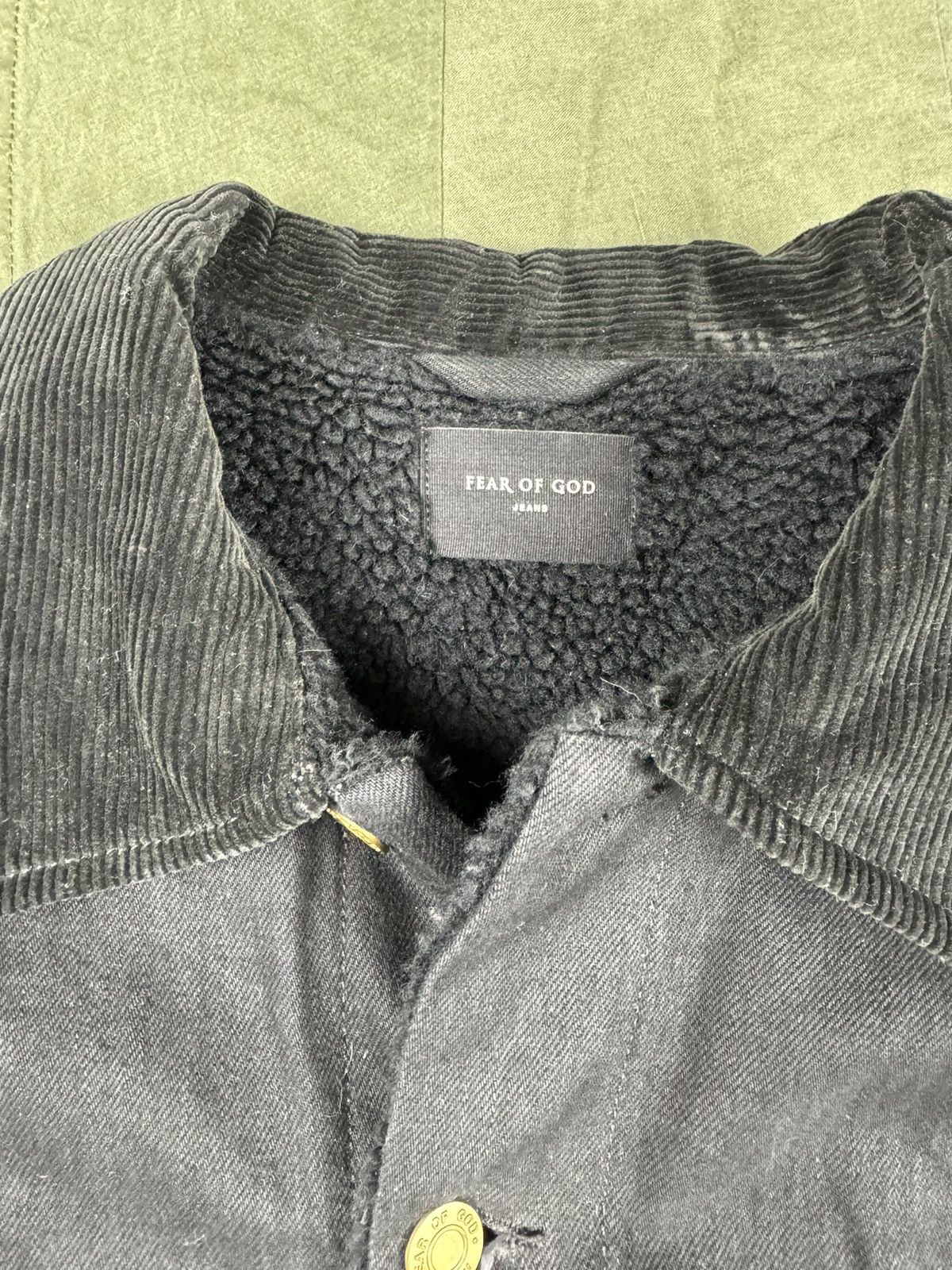 Fear of God 5th Fleece Lined Denim Jacket Size US L / EU 52-54 / 3 - 3 Thumbnail
