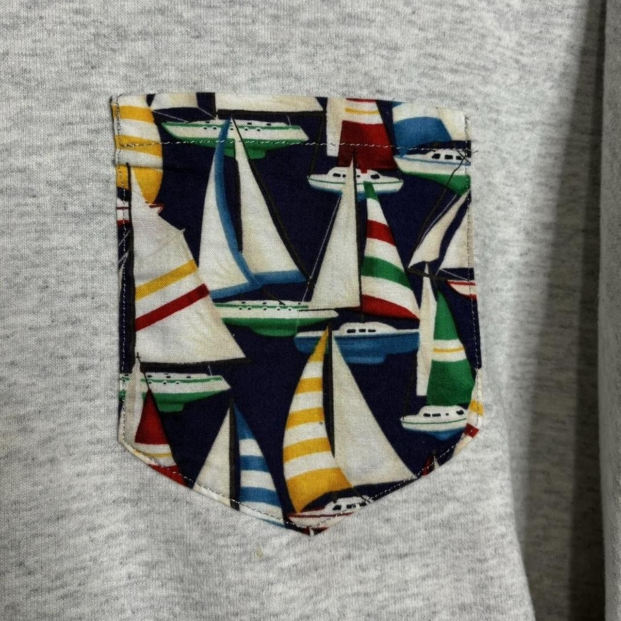 Handmade × Vintage Vintage 90s Grey Boat Pocket Boxy Hoodie Size US L / EU 52-54 / 3 - 2 Thumbnail