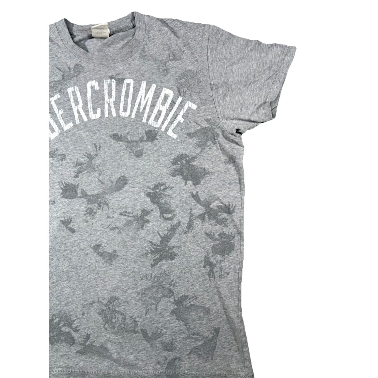 Abercrombie & Fitch VINTAGE Abercrombie & Fitch Mens XL Muscle T Shirt Grey Spell Out Moose AOP Shirt Short Sleeve Crew Neck 90s California USA Womens Men Boys Girls Size US XL / EU 56 / 4 - 5 Thumbnail