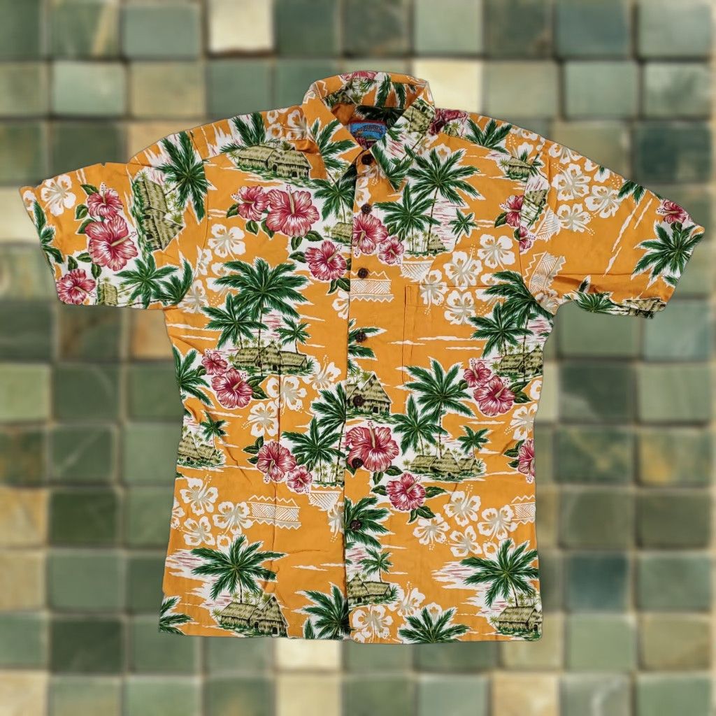 Reyn Spooner Reyn Spooner Hawaiian Shirt Orange Palm Trees Print Mens S Size US S / EU 44-46 / 1 - 1 Thumbnail