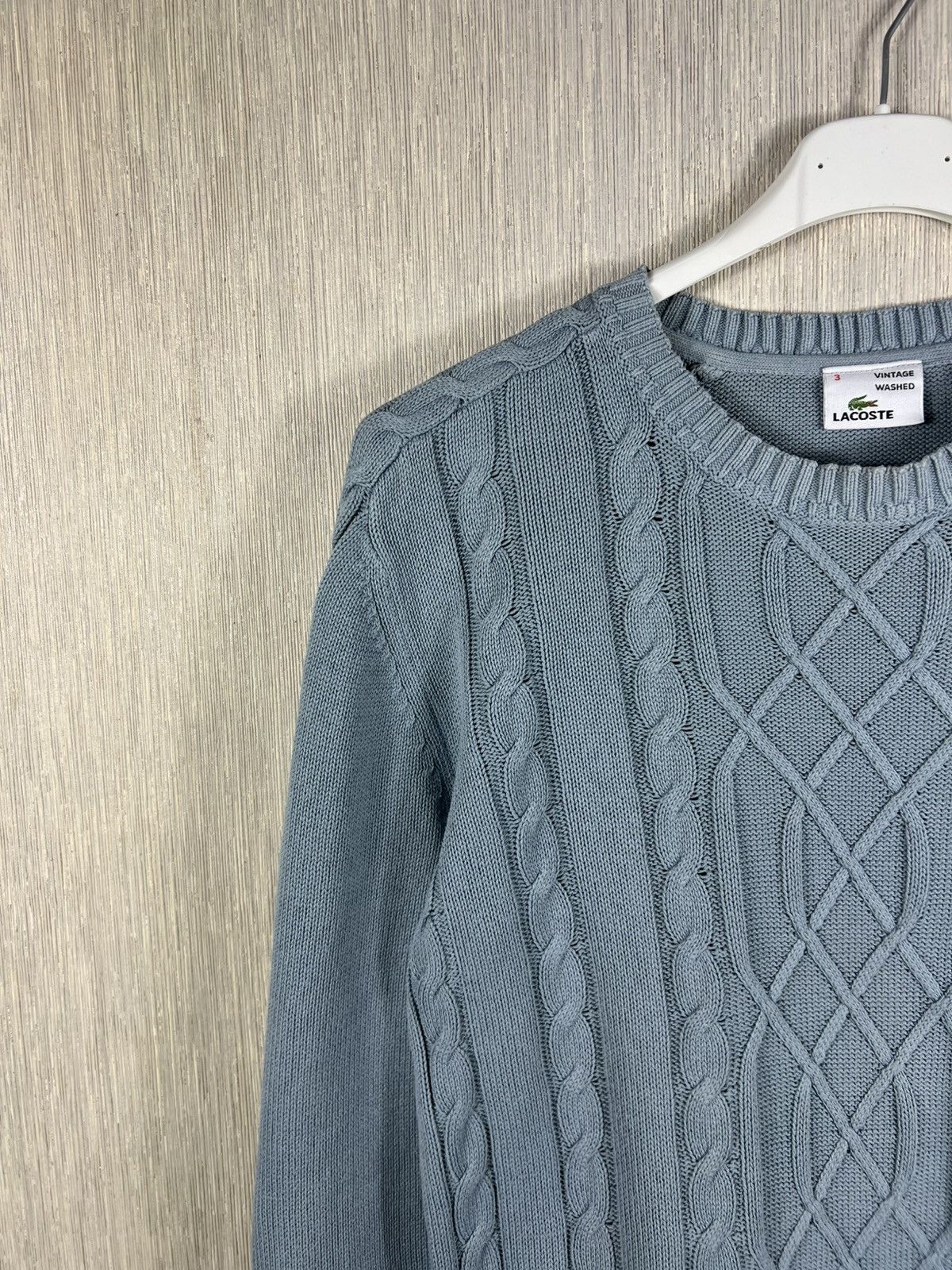 Lacoste Lacoste vintage washed cable knit sweater luxury old money Size US M / EU 48-50 / 2 - 4 Thumbnail