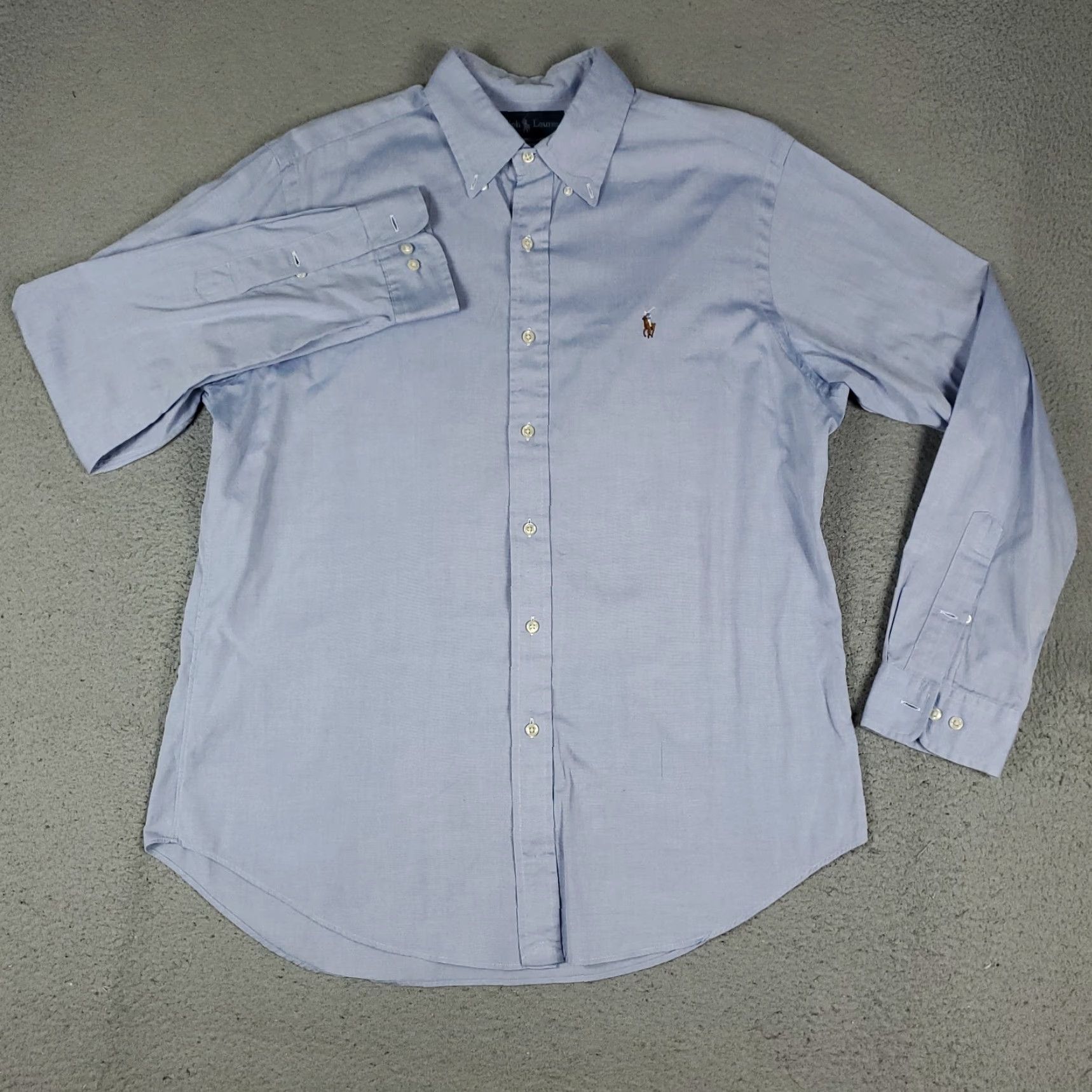 Ralph Lauren Ralph Lauren Shirt Mens 16 Blue Classic Pony Dress Button Up Long Sleeve Shirt (Dress Shirt) with Button-Down Collar Size 42R - 3 Thumbnail
