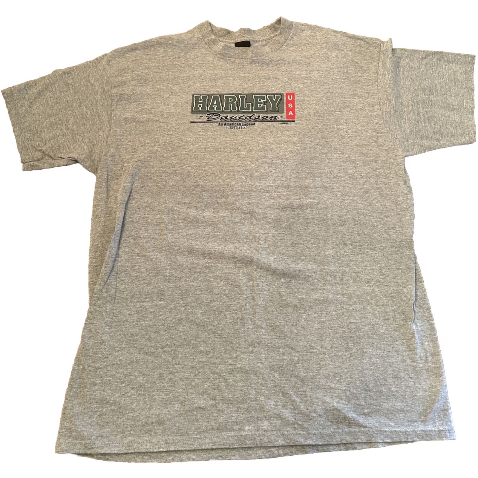 Harley Davidson VINTAGE Harley-Davidson T-Shirt 2XL Gray Mens Short Sleeve Made In USA 1998 Biker Cotton Shirt Size US XXL / EU 58 / 5 - 2 Thumbnail