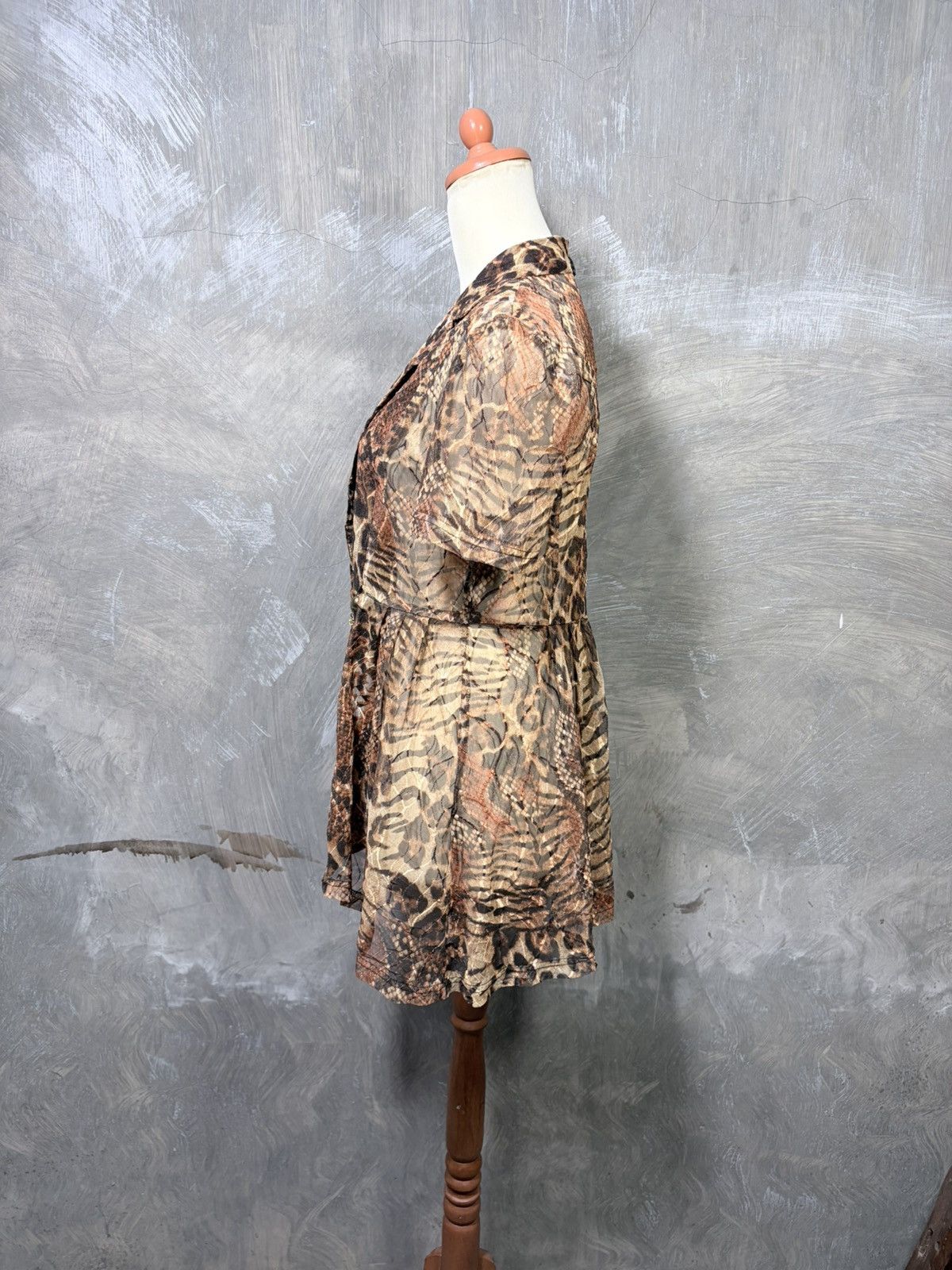 Le Grande Bleu (L.G.B.) Y2K Japanese Tiger Mesh Women Outer Size M / US 6-8 / IT 42-44 - 4 Thumbnail