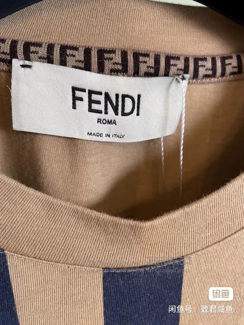 Fendi Fendi Striped Vertical Striped Letter Logo Short Sleeve T- Size M / US 6-8 / IT 42-44 - 5 Thumbnail