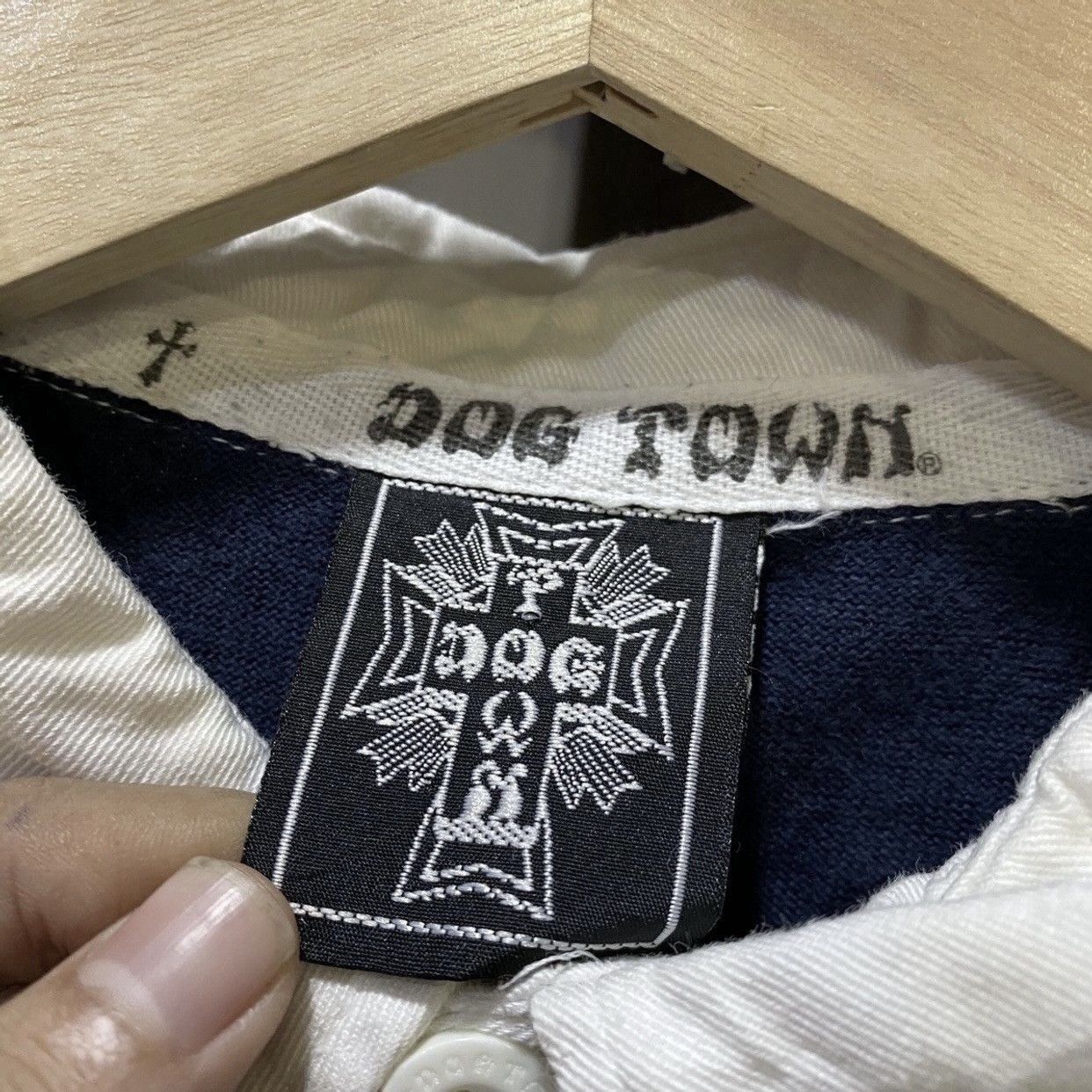 Dogtown Vintage Dogtown Skateboards Striped Rugby Shirt - Green/Navy Size US XL / EU 56 / 4 - 5 Thumbnail