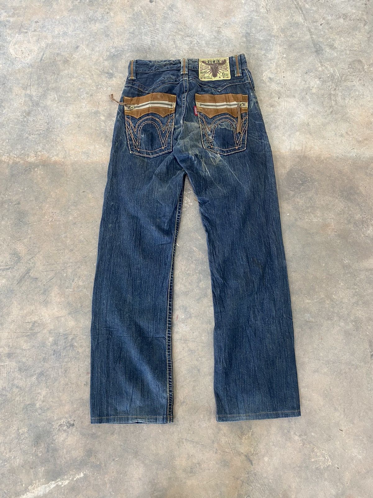 Le Grande Bleu (L.G.B.) Edwin Japan Cowboy Jeans Punk Grunge Mud Wash 90s Size US 29 - 9 Thumbnail