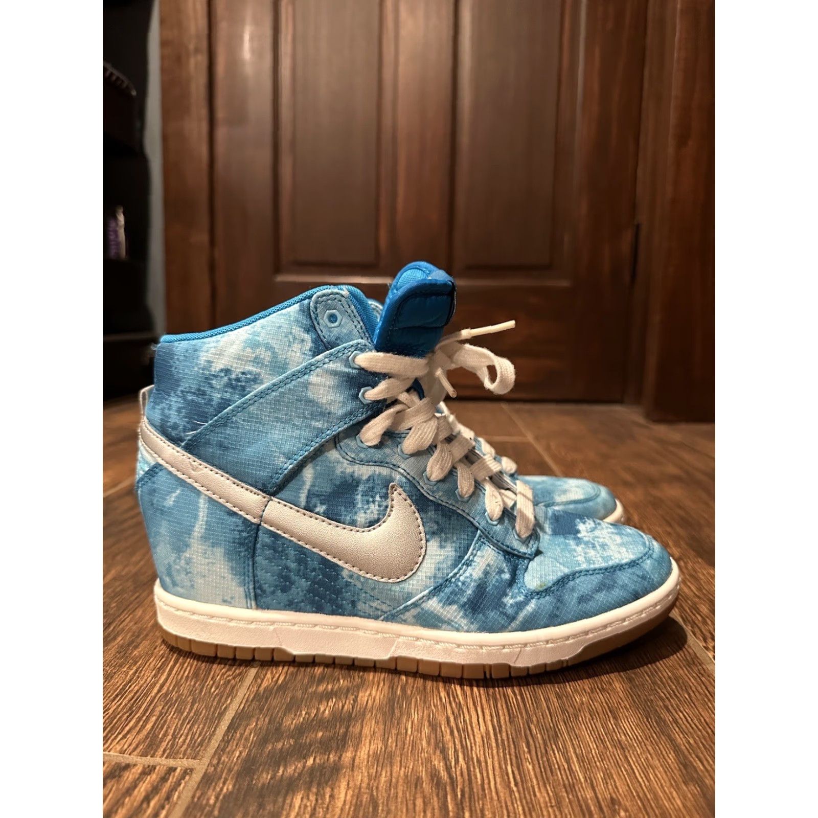 Nike Nike Dunk Sky Hi Print Clearwater Women's US Size 8.5 Hidden Wedge Sneakers Size US 6 / IT 36 - 3 Thumbnail