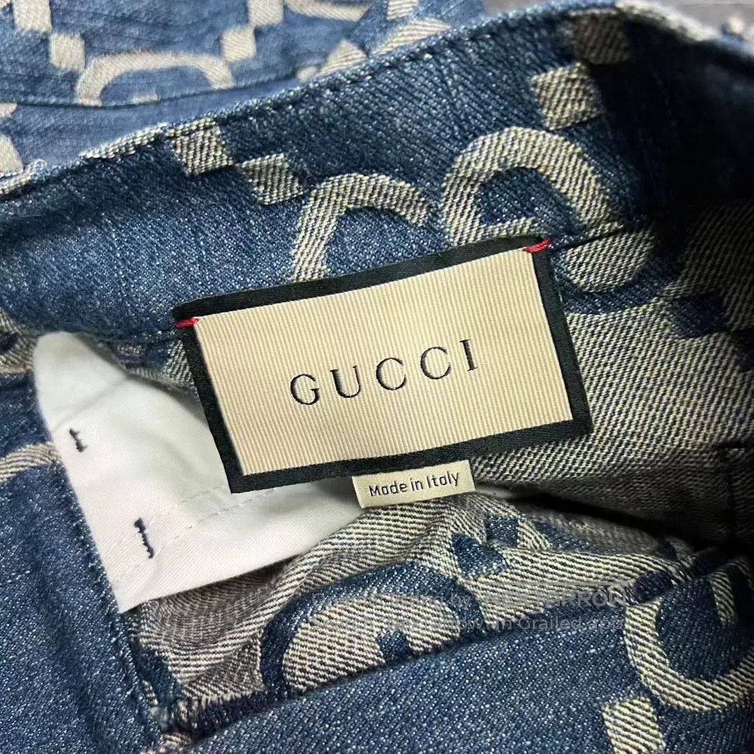 Gucci gucci denim logo printed shorts size 34. Size 33" - 4 Thumbnail