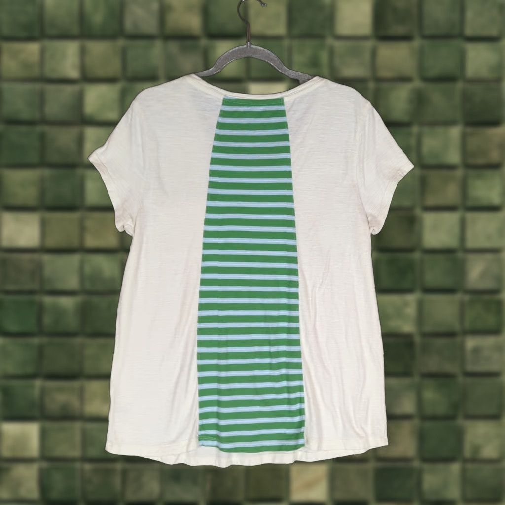 Toad&Co Toad&Co Womens L Organic Cotton Tee Shirt Short Sleeve Creamy White Pocket Striped Back Casual Comfortable Vintage: No Size L / US 10 / IT 46 - 1 Thumbnail