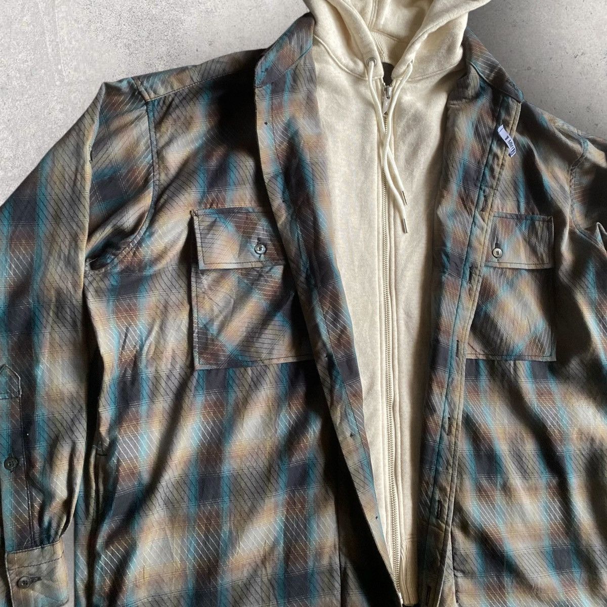 Maison MIHARA YASUHIRO Hybrid Hoodie Plaid Jacket Size US M / EU 48-50 / 2 - 2 Thumbnail