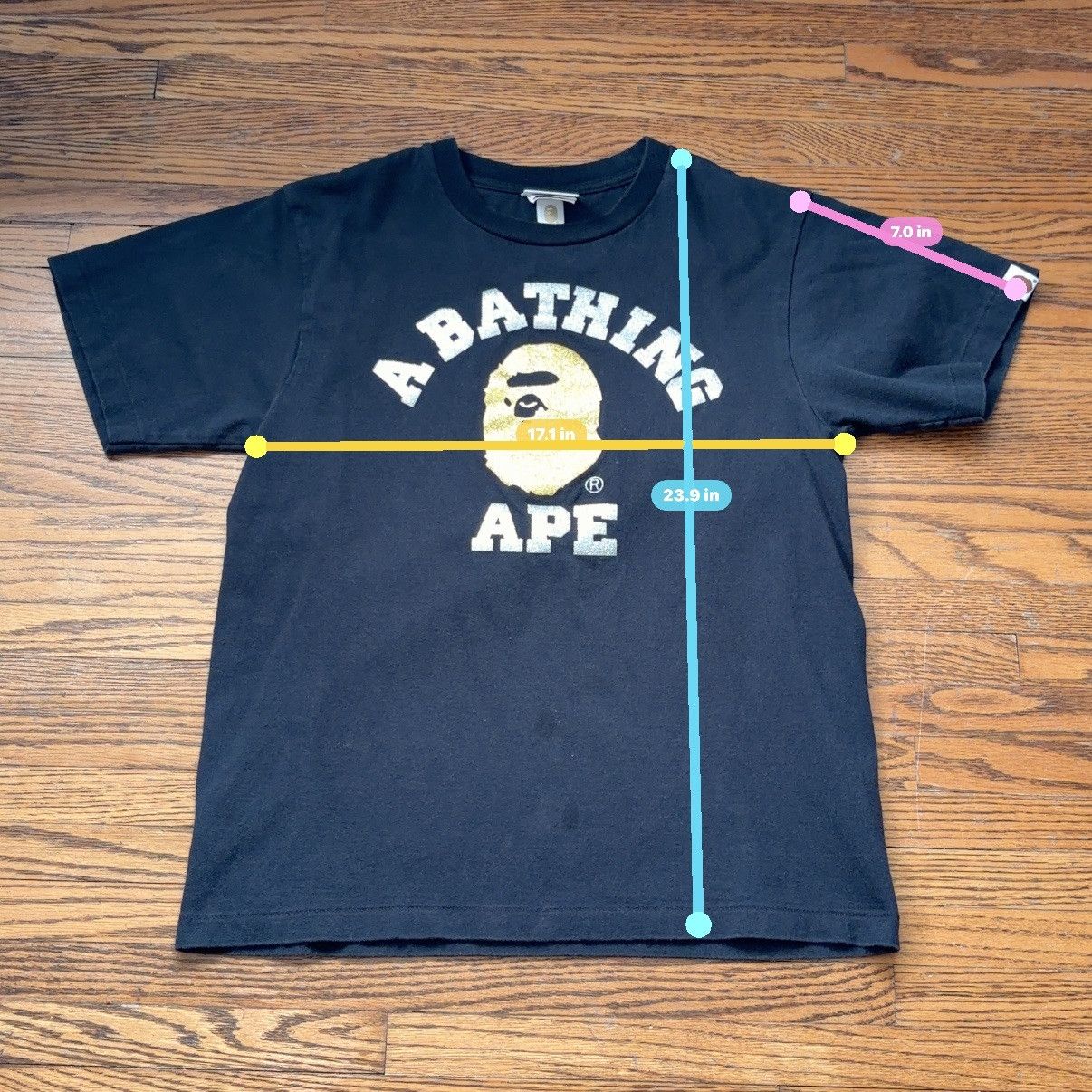 Bape vintage single stitch bedazzled A BATHING APE Yellow Head Size US S / EU 44-46 / 1 - 7 Thumbnail