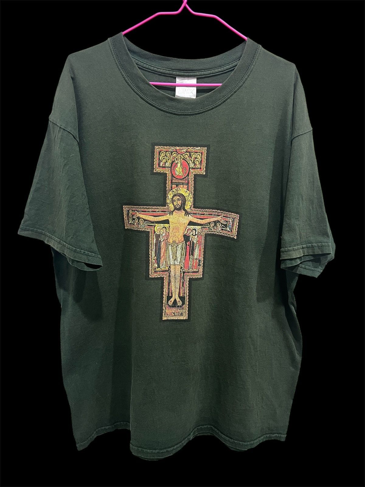 Vintage Vintage Y2K San Damiano Cross Jesus God Bible Holy Tee Faded Size US L / EU 52-54 / 3 - 2 Thumbnail