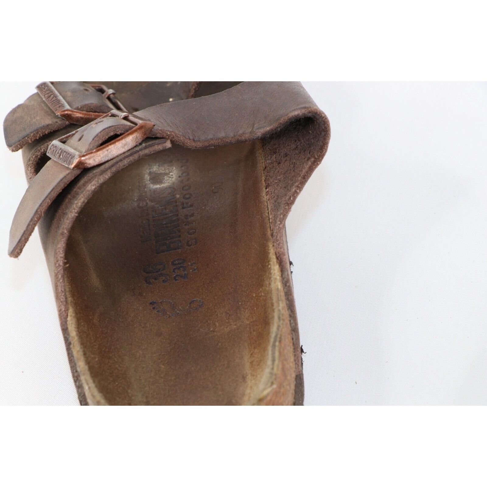 Birkenstock × Vintage Vintage Birkenstock Distressed Leather Buckle Sandals Size US 5 / IT 35 - 6 Thumbnail