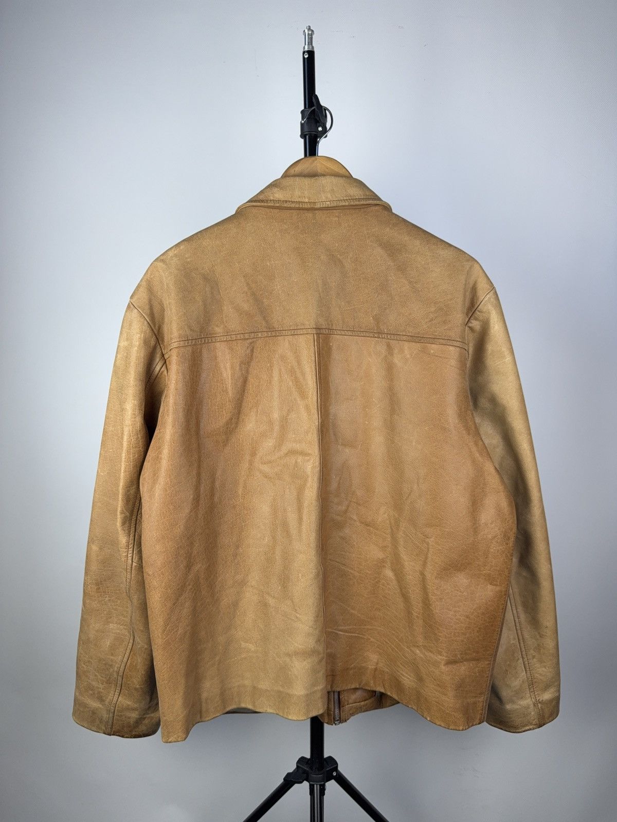 Leather Vintage 90s Trapper Retro Biker Moto Leather Jacket Size US L / EU 52-54 / 3 - 10 Thumbnail