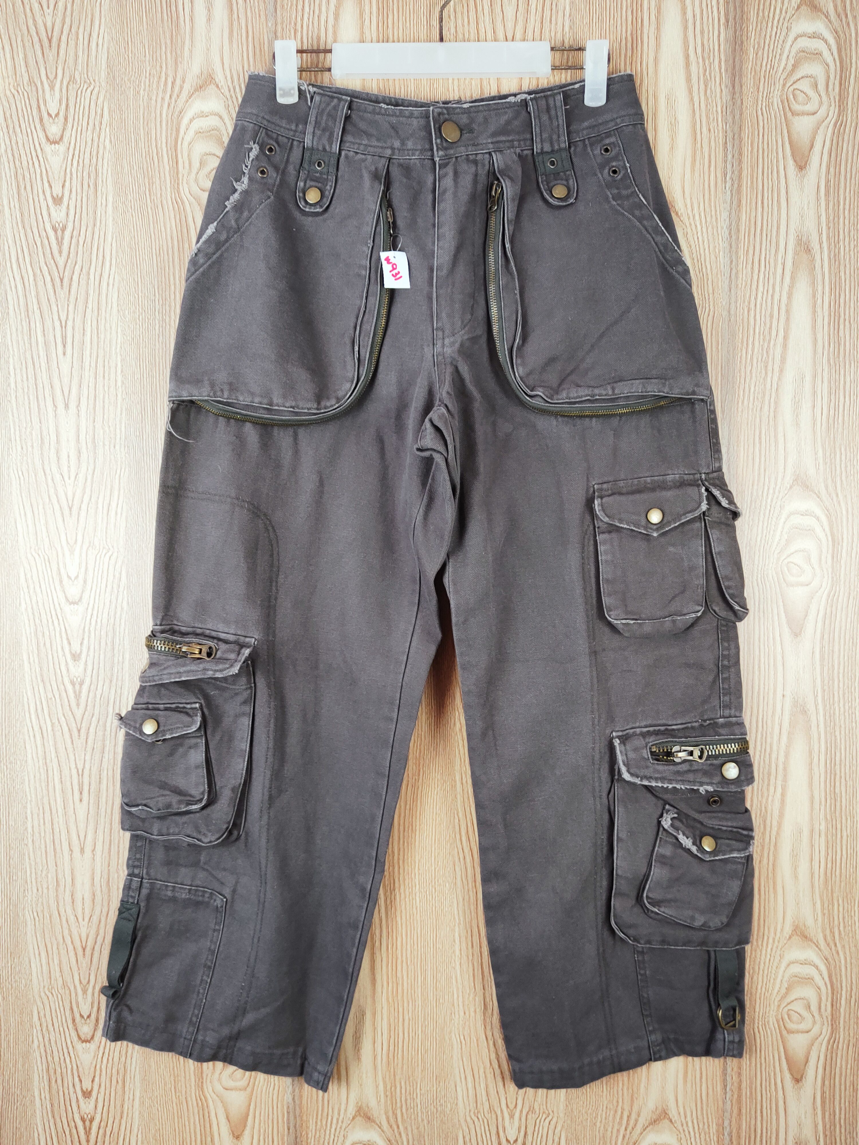 Japanese Brand D Japanese Brand Dark Brown Multipocket Cargo Pants #W931 Size US 27 - 1 Thumbnail
