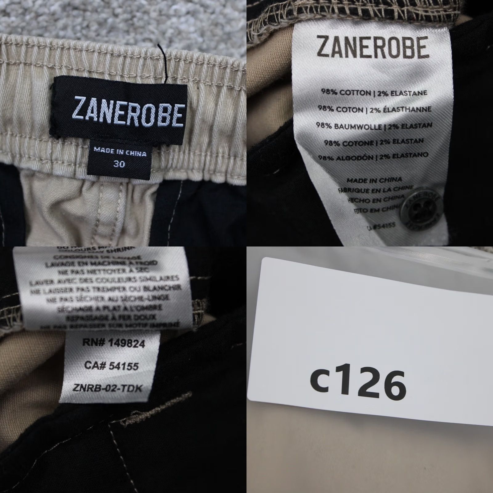 Zanerobe Zanerobe Sureshot Jogger Pants Mens 30 Beige Cotton Stretch w/ 30" inseam Size US 30 / EU 46 - 8 Thumbnail
