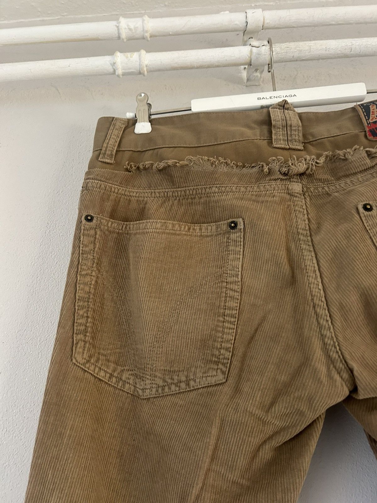 Dries Van Noten Dolce & Gabbana Brown Distressed Corduroy Pants Size US 33 - 10 Thumbnail