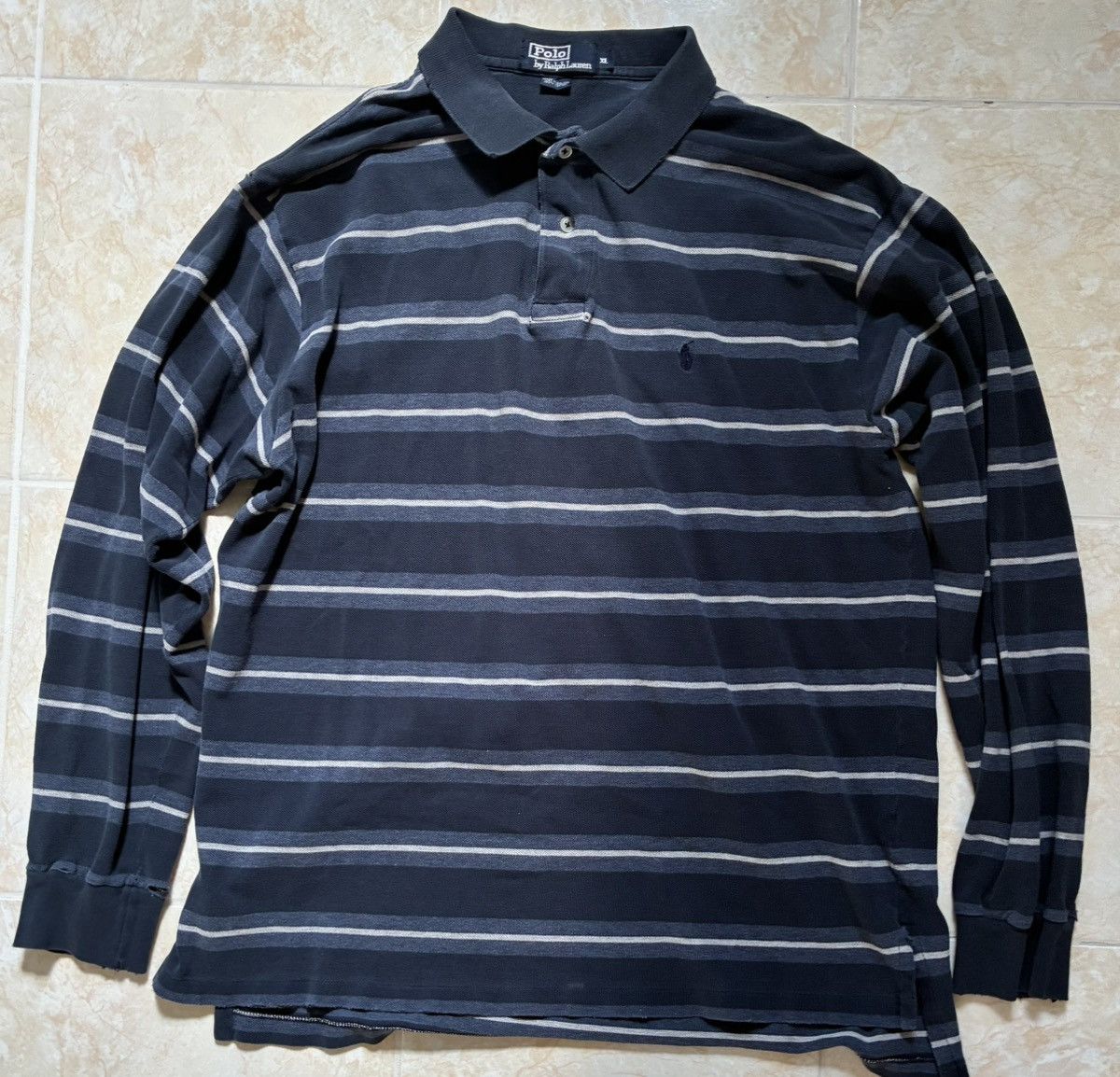 Polo Ralph Lauren Vintage 90s Ralph Lauren Striped Rugby Polo Size US XL / EU 56 / 4 - 1 Thumbnail