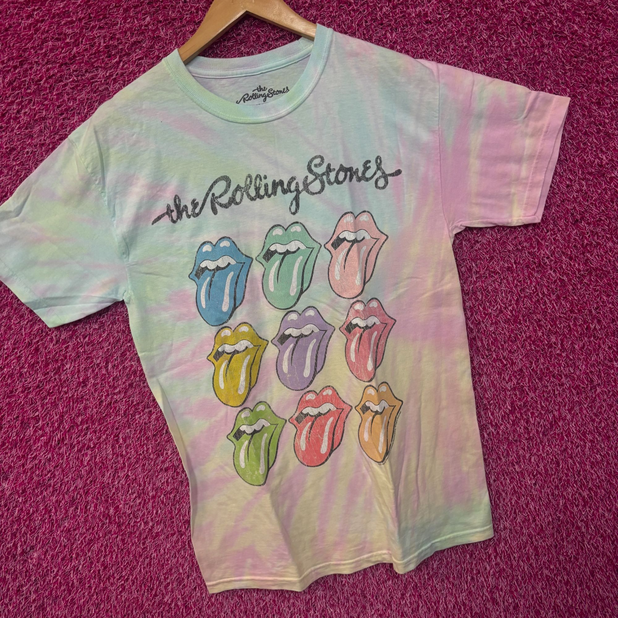 The Rolling Stones The Rolling Stones Hot Lips Pop Art Rock Pastel Tie Dye M Size US M / EU 48-50 / 2 - 3 Thumbnail