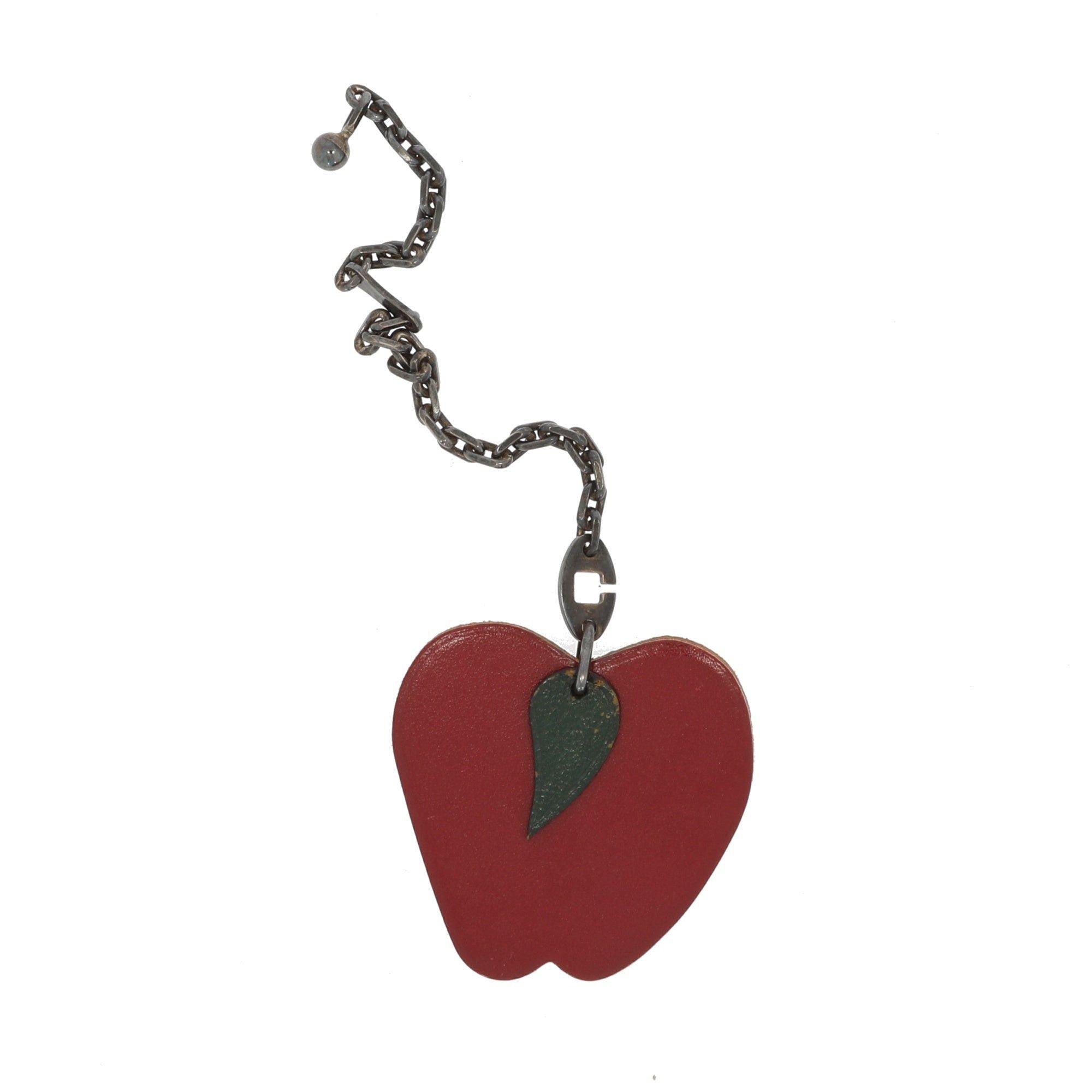 image of Hermes Keychain In Red Leather, Women's