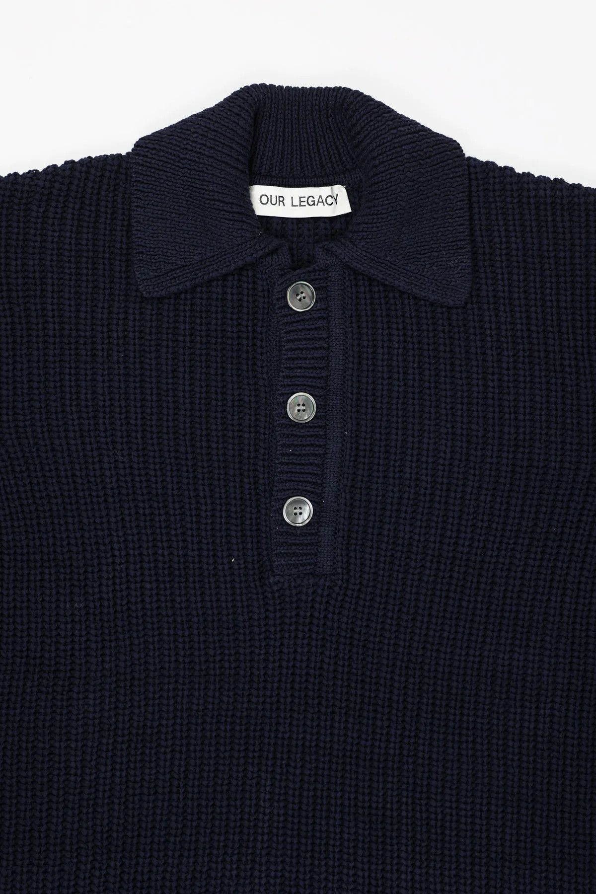 Our Legacy Our Legacy Big Piquet - Navy Chunky Cotton Rib Size US M / EU 48-50 / 2 - 2 Thumbnail