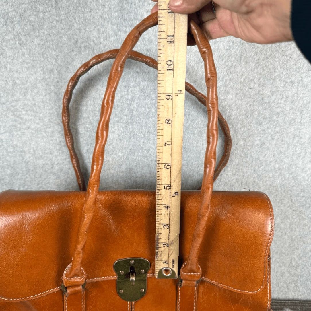 Patricia Nash Patricia Nash Vienna Satchel Leather Shoulder Bag Medium Womens Tan Brown Multicolor Purse Bag Size ONE SIZE - 4 Thumbnail