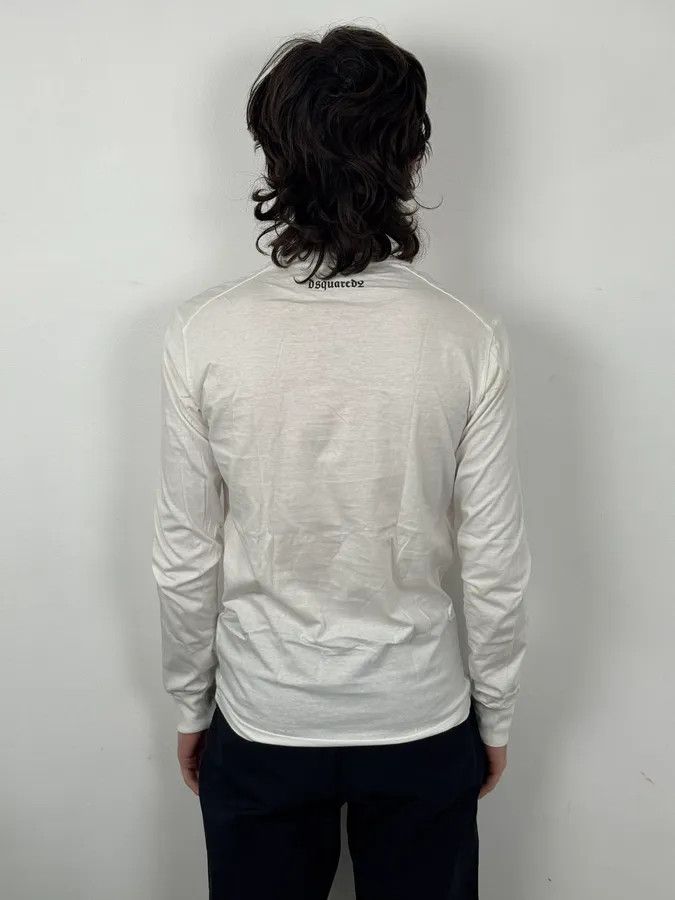 Dsquared2 FW2015 Dsquared2 White Royal Eagle Graphic V-Neck Longsleeves Size US M / EU 48-50 / 2 - 3 Thumbnail