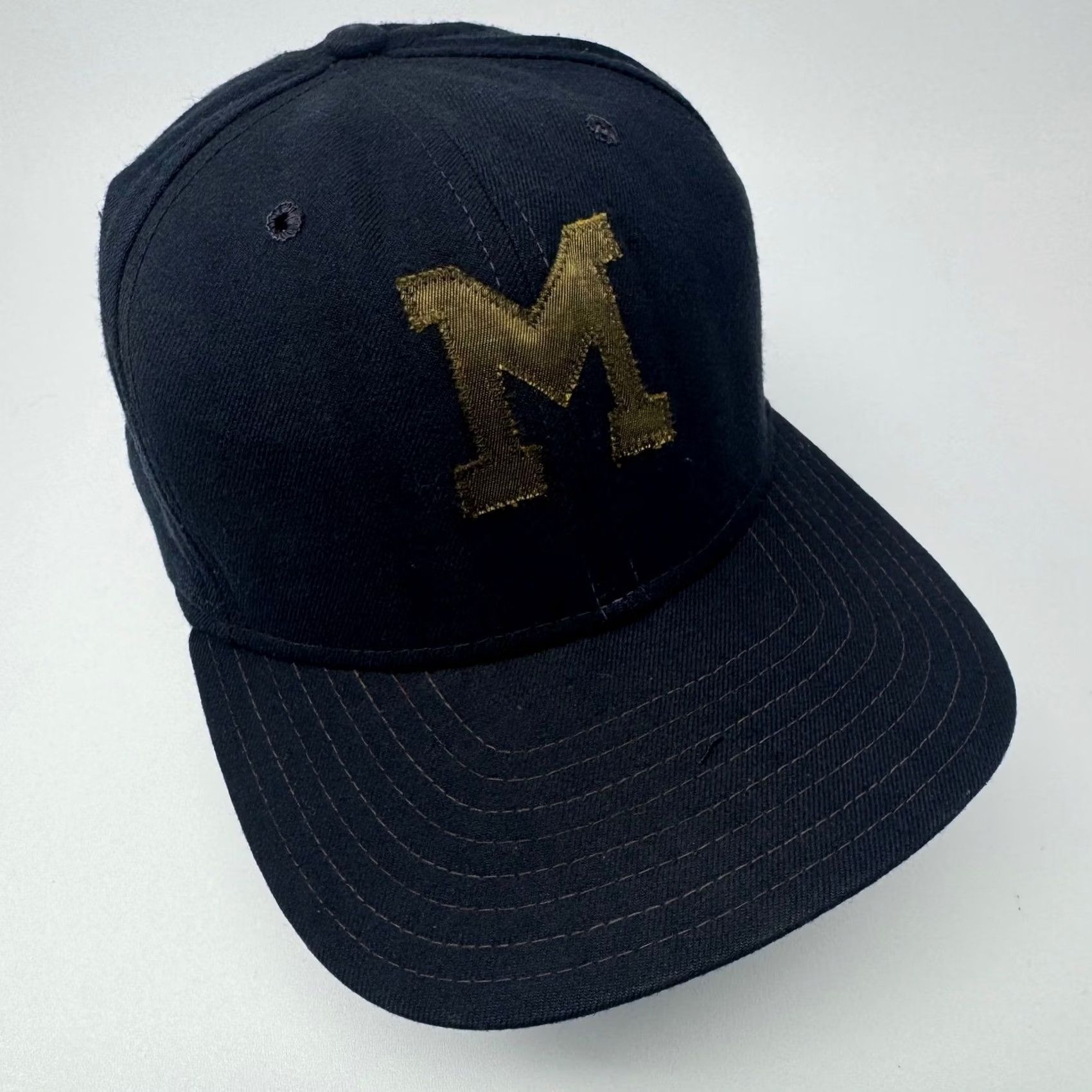 New Era VINTAGE New Era Hat Michigan Wolverines Navy Blue Pro Model Snapback USA Made Size ONE SIZE - 2 Thumbnail