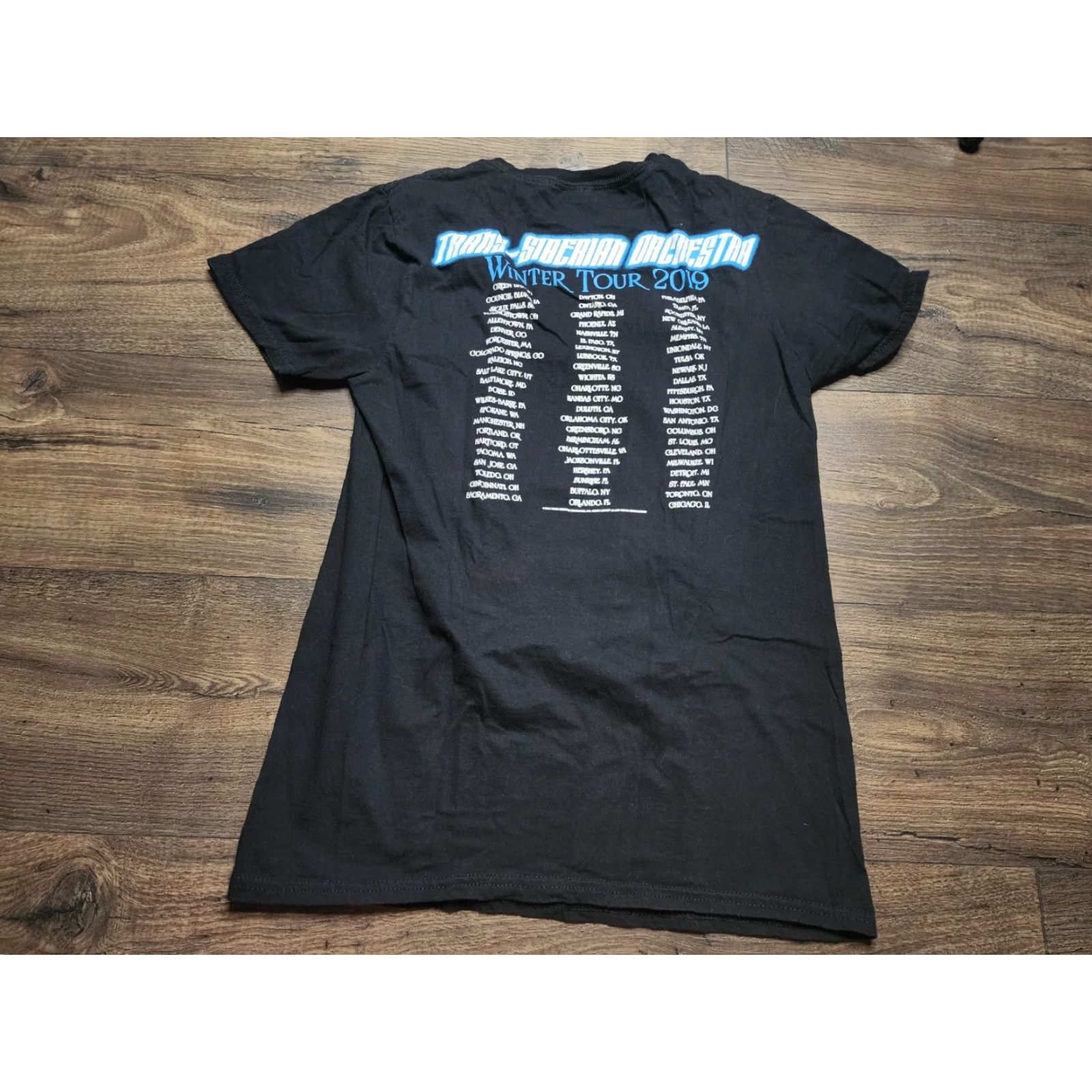 Gildan Mens S Trans-Siberian Orchestra Black T-Shirt Tour 2019 Concert Double-Sided Gildan Cotton Crew Neck Short Sleeve Logo Rock Music T-Shirt Mens Size US S / EU 44-46 / 1 - 2 Thumbnail