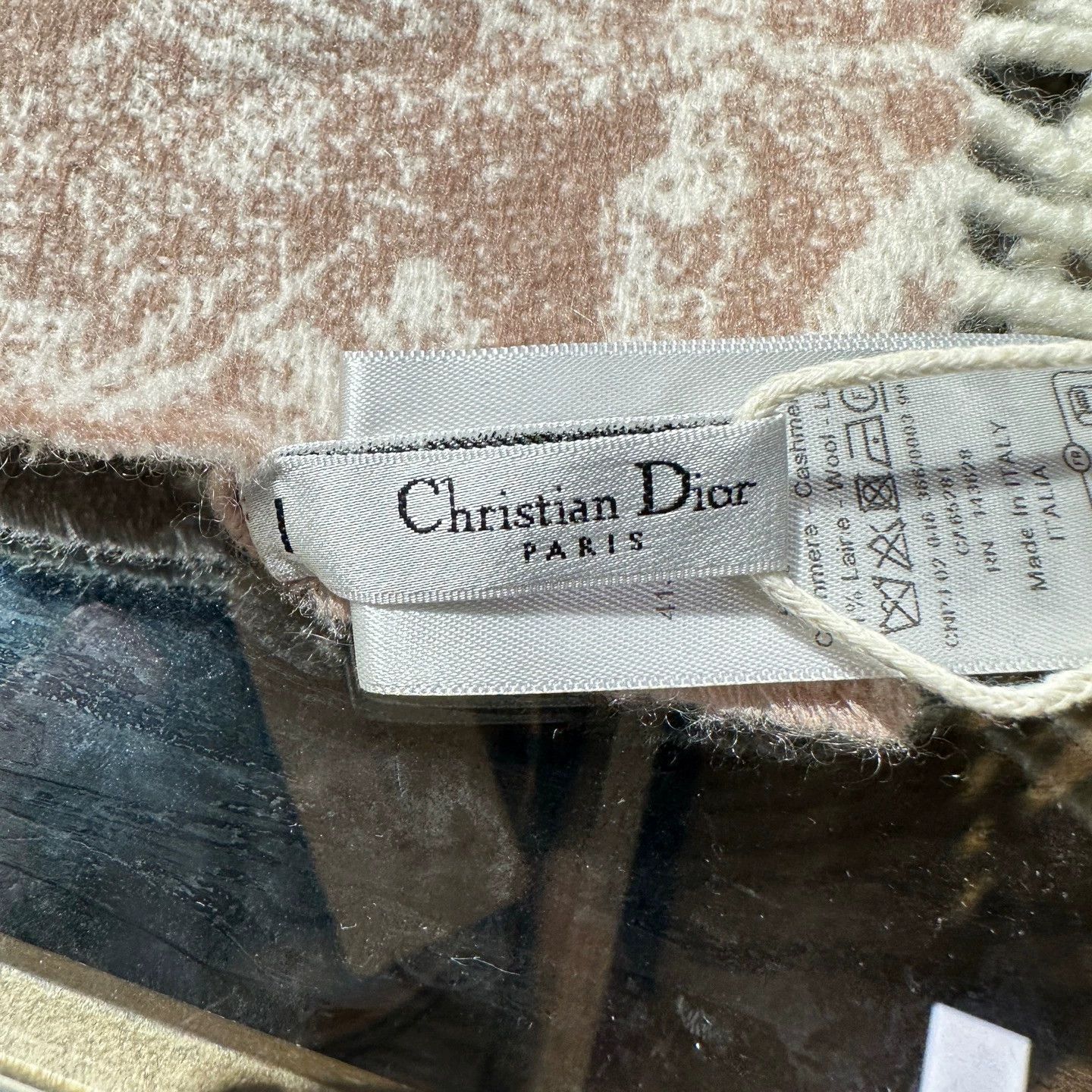 Christian Dior Monsieur Dior may392 Zoo Print Slogan Cashmere Scarf U Size ONE SIZE - 5 Thumbnail